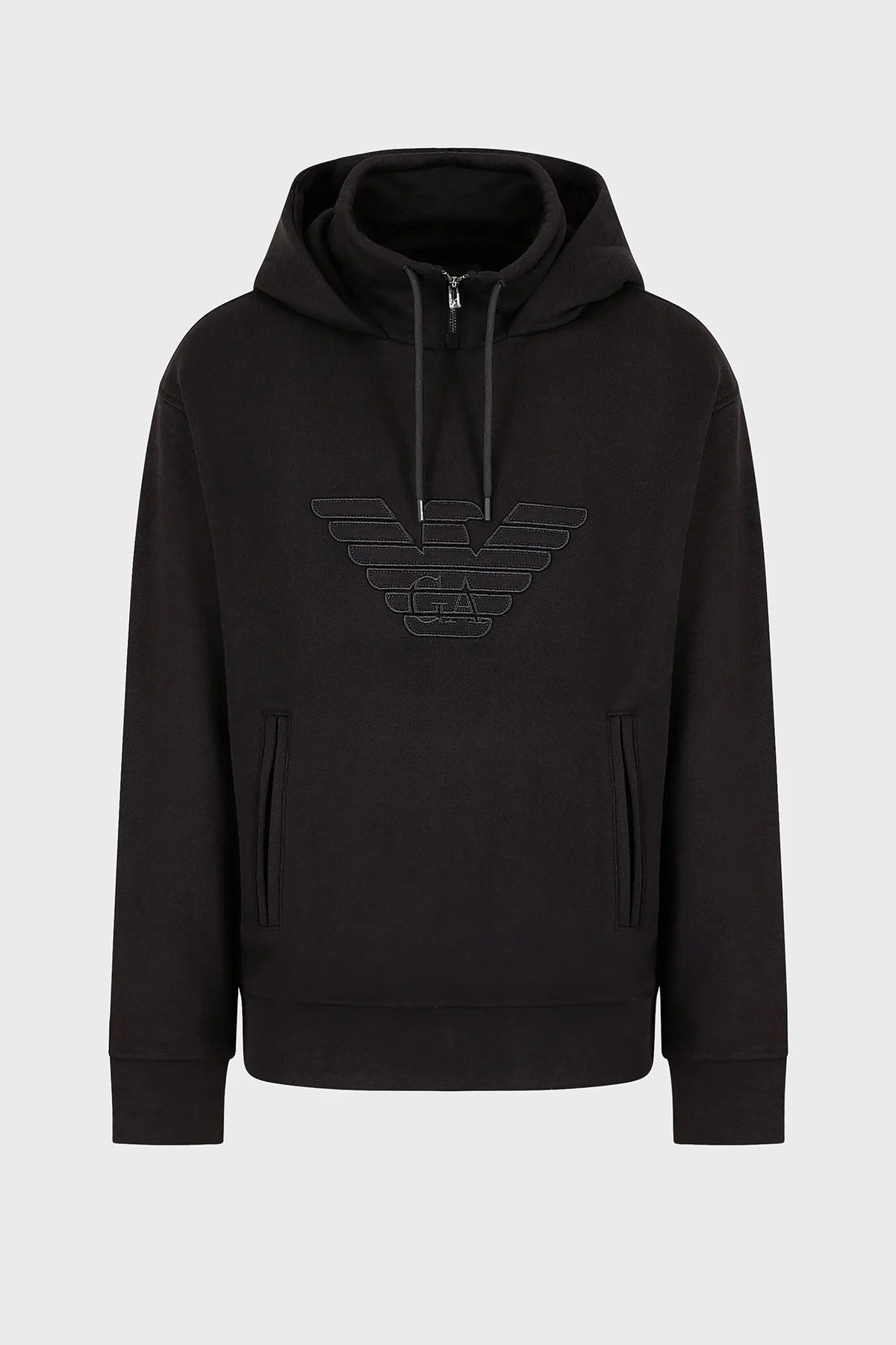 Emporio Armani Pamuklu Regular Fit Kapüşonlu Erkek Sweat 3D1MDW 1JWPZ 0028 SİYAH - 4
