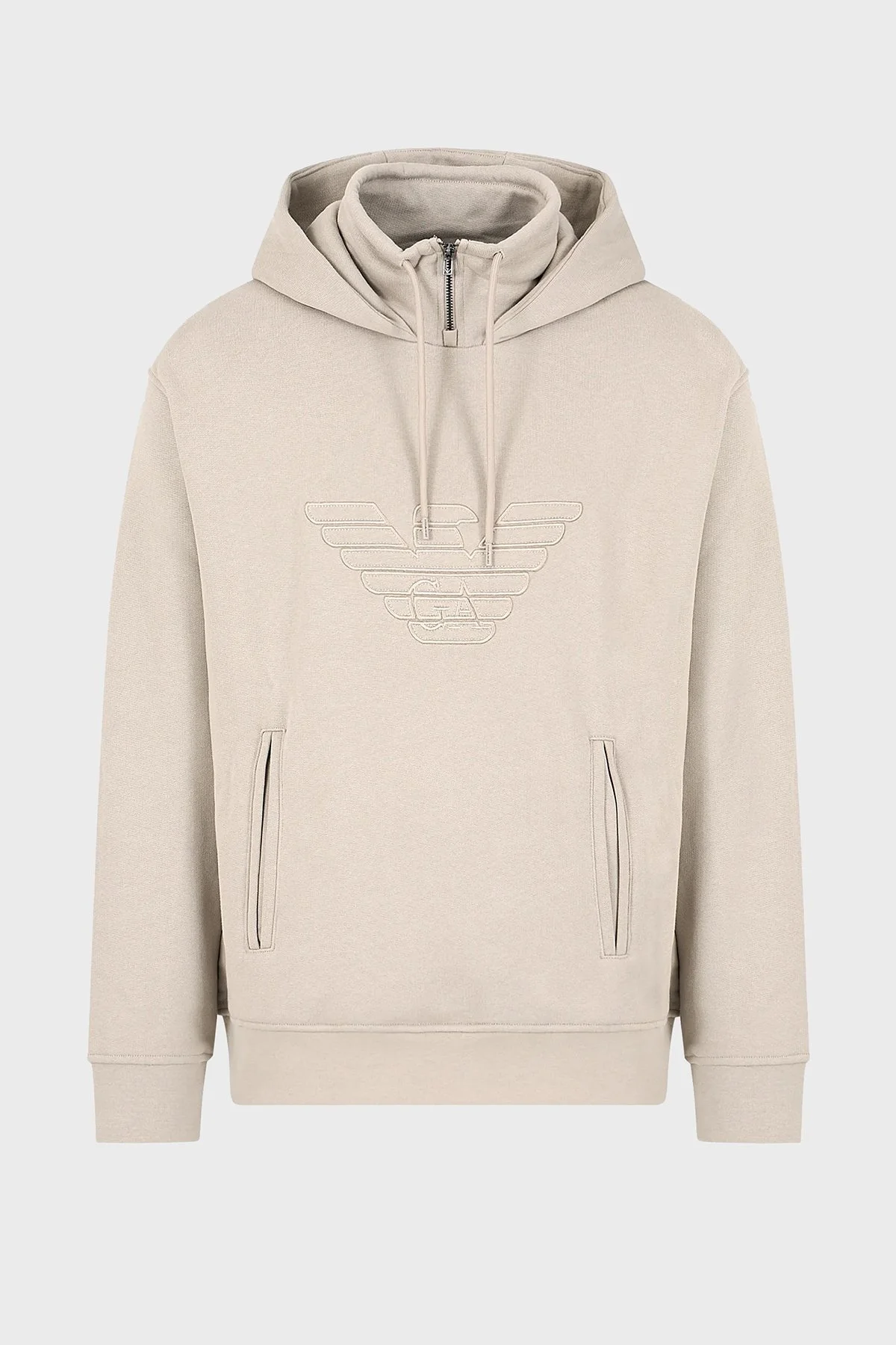 Emporio Armani Pamuklu Regular Fit Kapüşonlu Erkek Sweat 3D1MDW 1JWPZ 0176 BEJ - 5