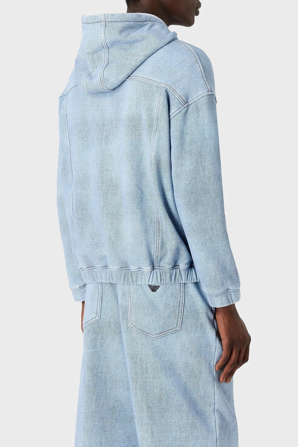 Emporio Armani Pamuklu Regular Fit Kapüşonlu Erkek Sweat 3D1MEG 1JWPZ F917 MAVİ - 2