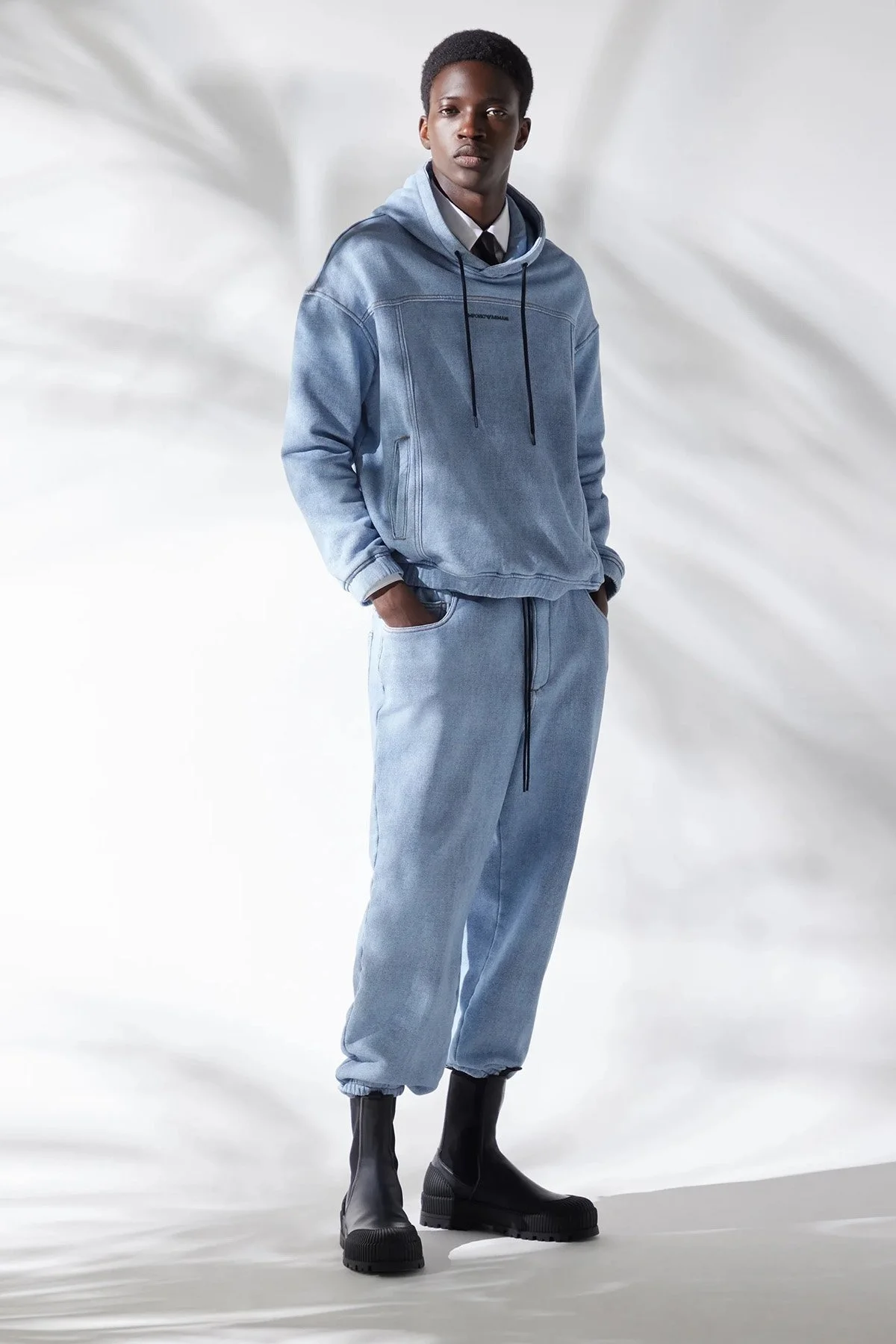 Emporio Armani Pamuklu Regular Fit Kapüşonlu Erkek Sweat 3D1MEG 1JWPZ F917 MAVİ - 3