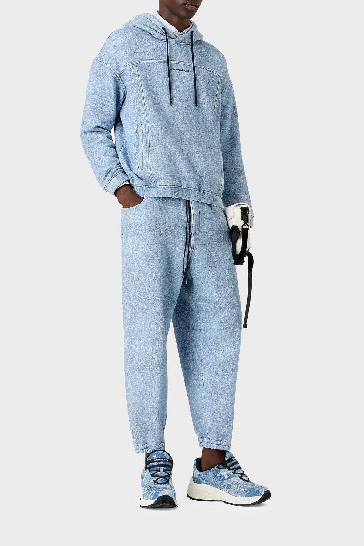 Emporio Armani Pamuklu Regular Fit Kapüşonlu Erkek Sweat 3D1MEG 1JWPZ F917 MAVİ - 4