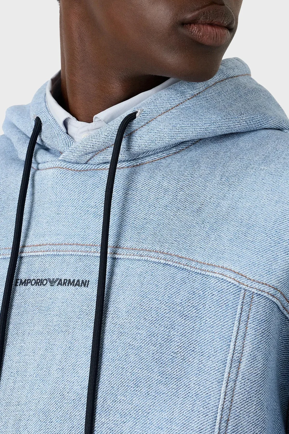 Emporio Armani Pamuklu Regular Fit Kapüşonlu Erkek Sweat 3D1MEG 1JWPZ F917 MAVİ - 5