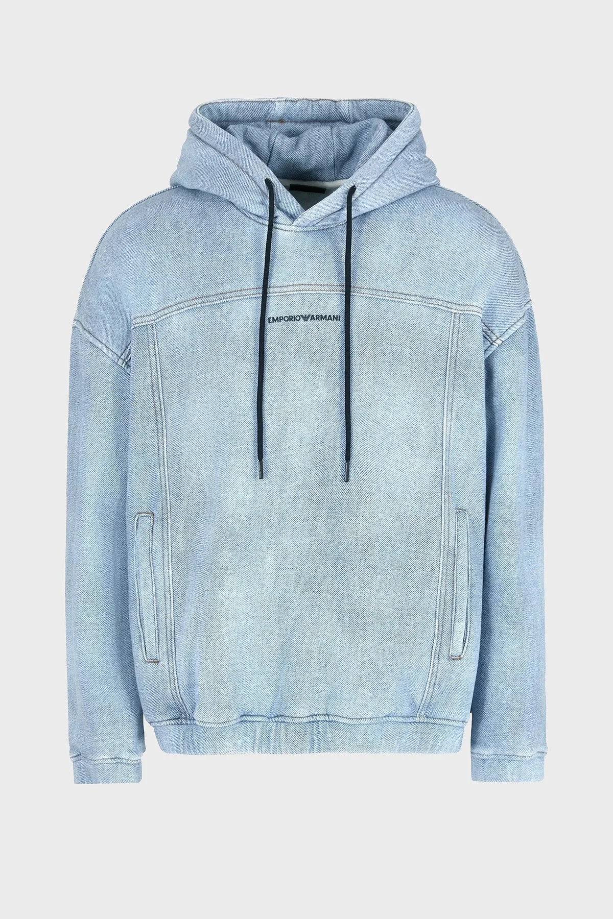 Emporio Armani Pamuklu Regular Fit Kapüşonlu Erkek Sweat 3D1MEG 1JWPZ F917 MAVİ - 6