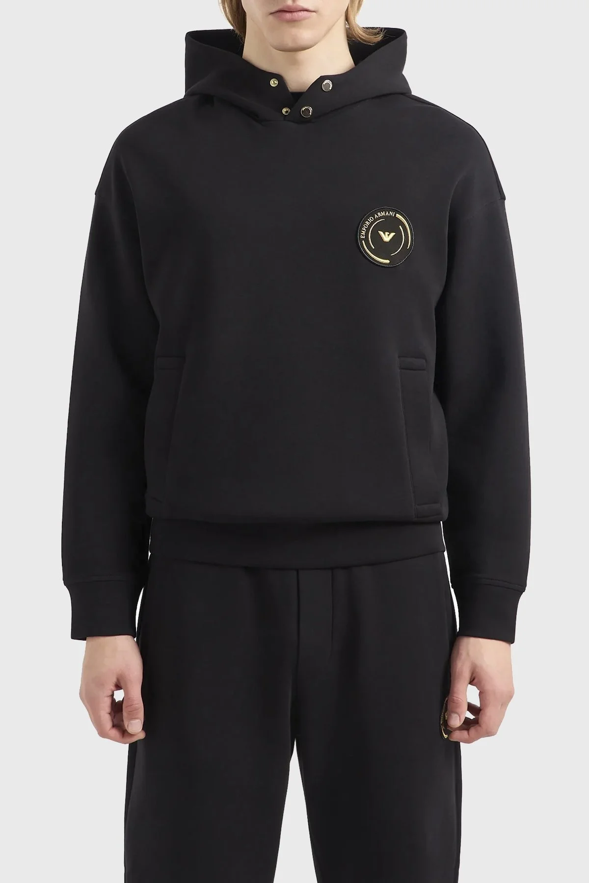 Emporio Armani Pamuklu Regular Fit Kapüşonlu Erkek Sweat 3D1MP0 1JHSZ 0999 SİYAH - 1