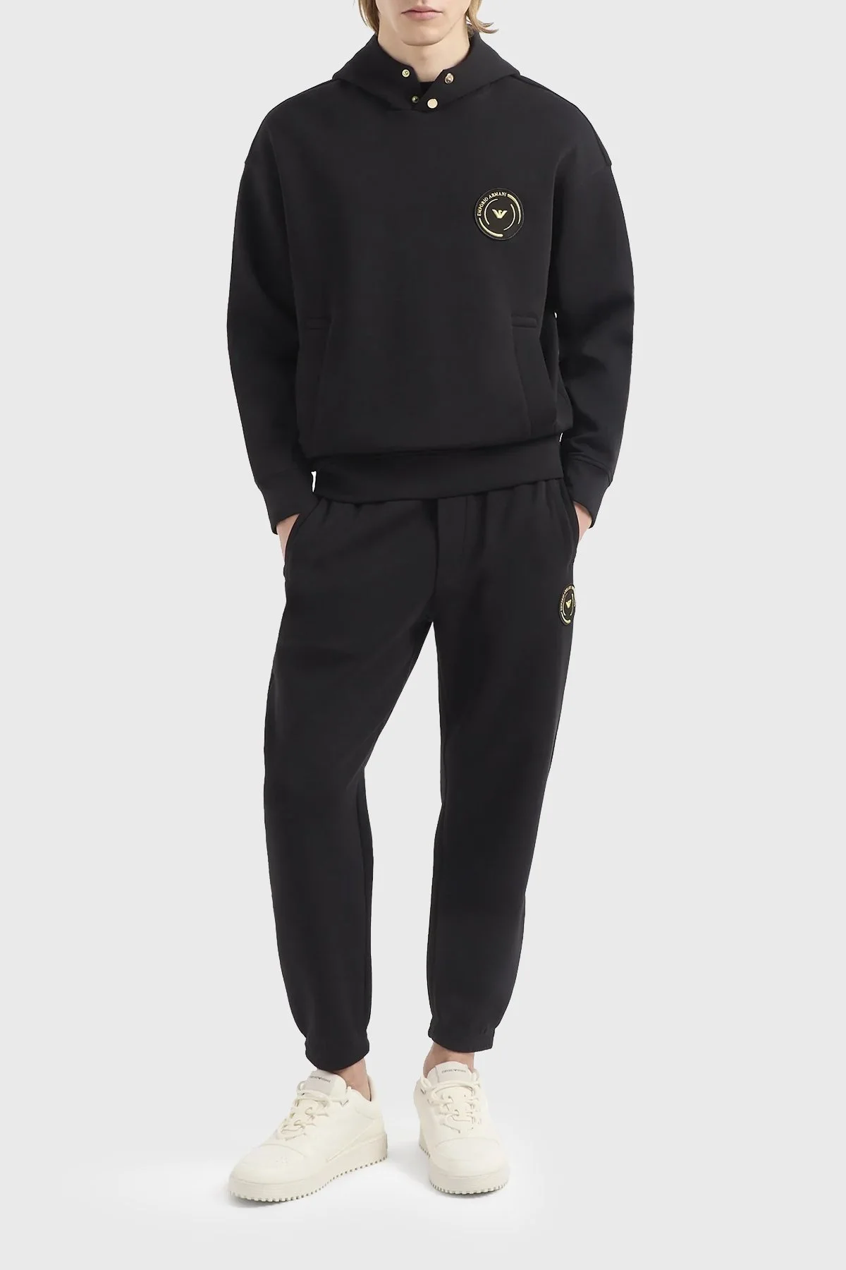 Emporio Armani Pamuklu Regular Fit Kapüşonlu Erkek Sweat 3D1MP0 1JHSZ 0999 SİYAH - 3