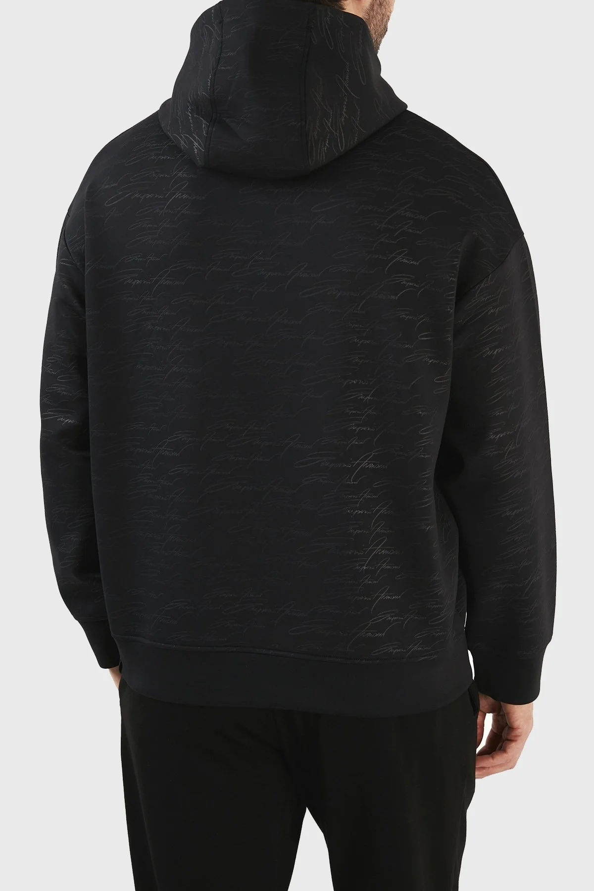 Emporio Armani Pamuklu Regular Fit Kapüşonlu Erkek Sweat 3R1MDI 1JHSZ 0085 SİYAH - 6