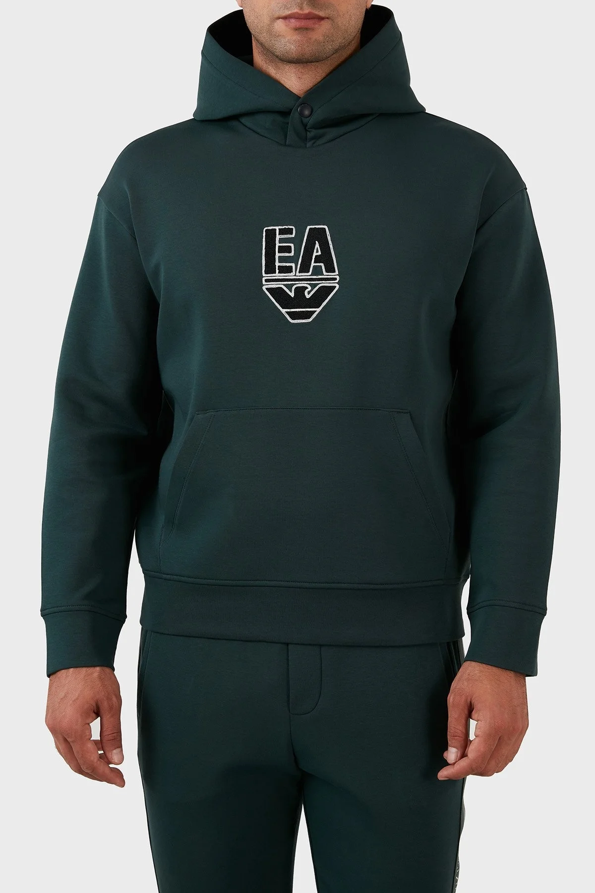 Emporio Armani Pamuklu Regular Fit Kapüşonlu Erkek Sweat 6L1MC4 1JHSZ 0586 HAKİ - 1