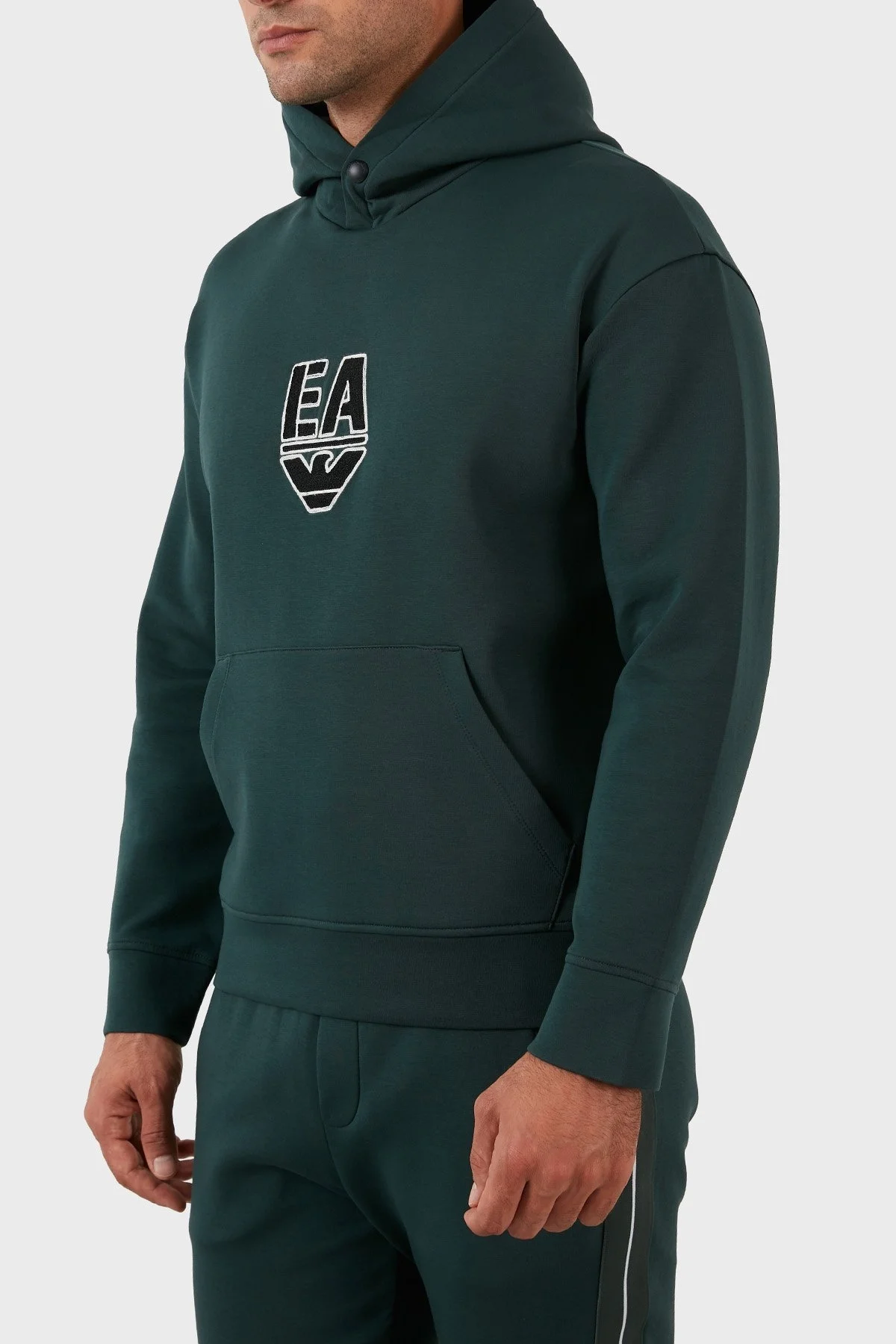 Emporio Armani Pamuklu Regular Fit Kapüşonlu Erkek Sweat 6L1MC4 1JHSZ 0586 HAKİ - 2