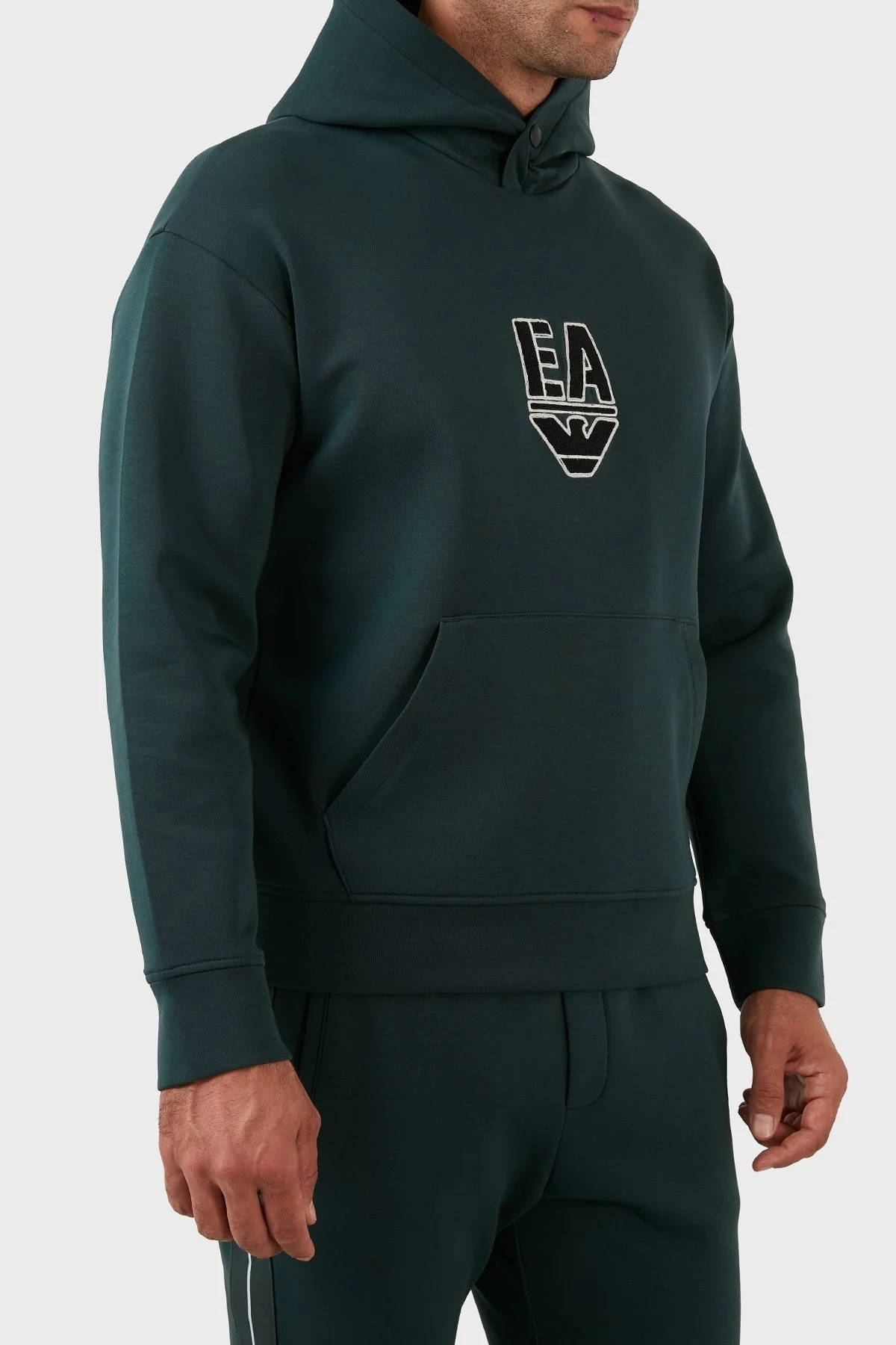 Emporio Armani Pamuklu Regular Fit Kapüşonlu Erkek Sweat 6L1MC4 1JHSZ 0586 HAKİ - 3