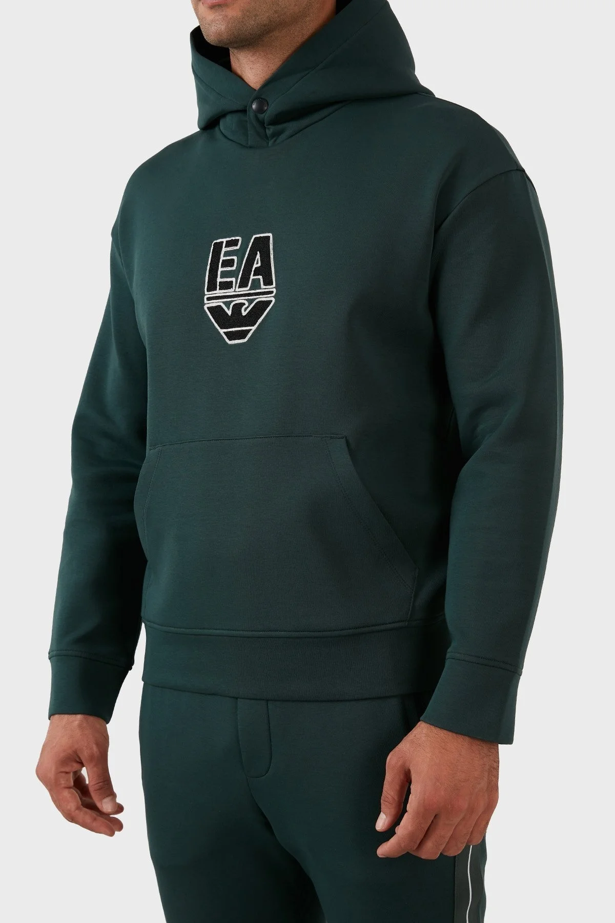 Emporio Armani Pamuklu Regular Fit Kapüşonlu Erkek Sweat 6L1MC4 1JHSZ 0586 HAKİ - 4