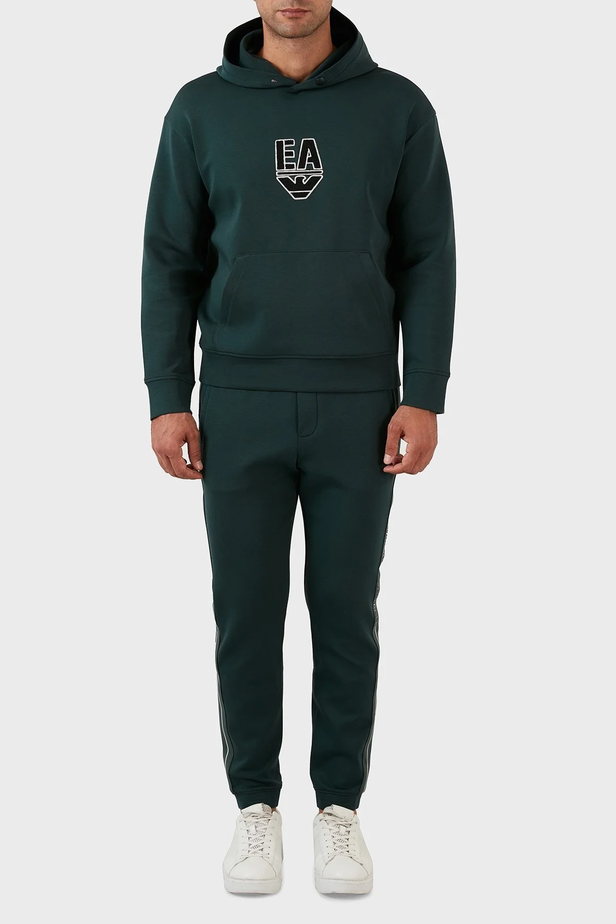 Emporio Armani Pamuklu Regular Fit Kapüşonlu Erkek Sweat 6L1MC4 1JHSZ 0586 HAKİ - 5