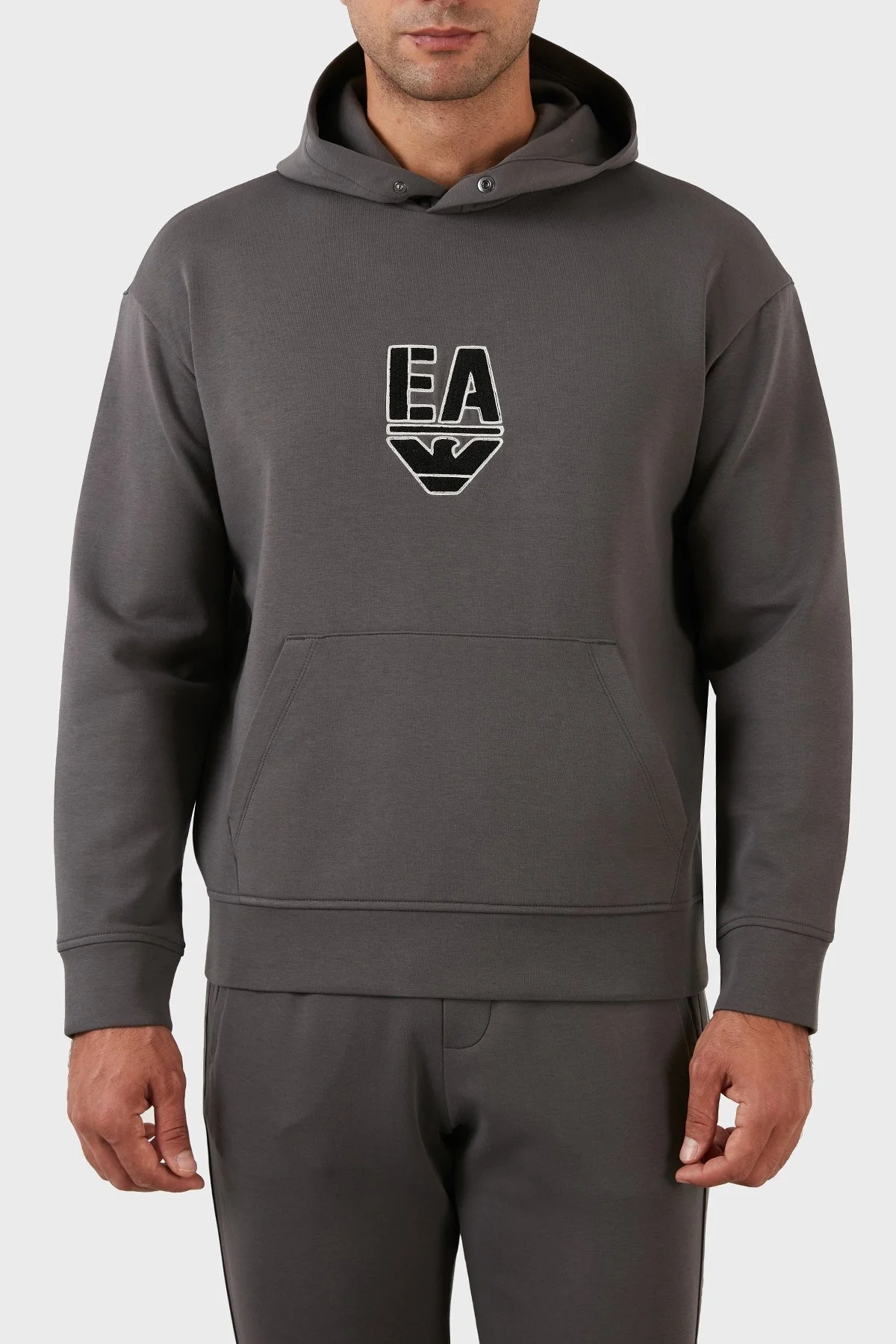 Emporio Armani Pamuklu Regular Fit Kapüşonlu Erkek Sweat 6L1MC4 1JHSZ 0651 GRİ - 1