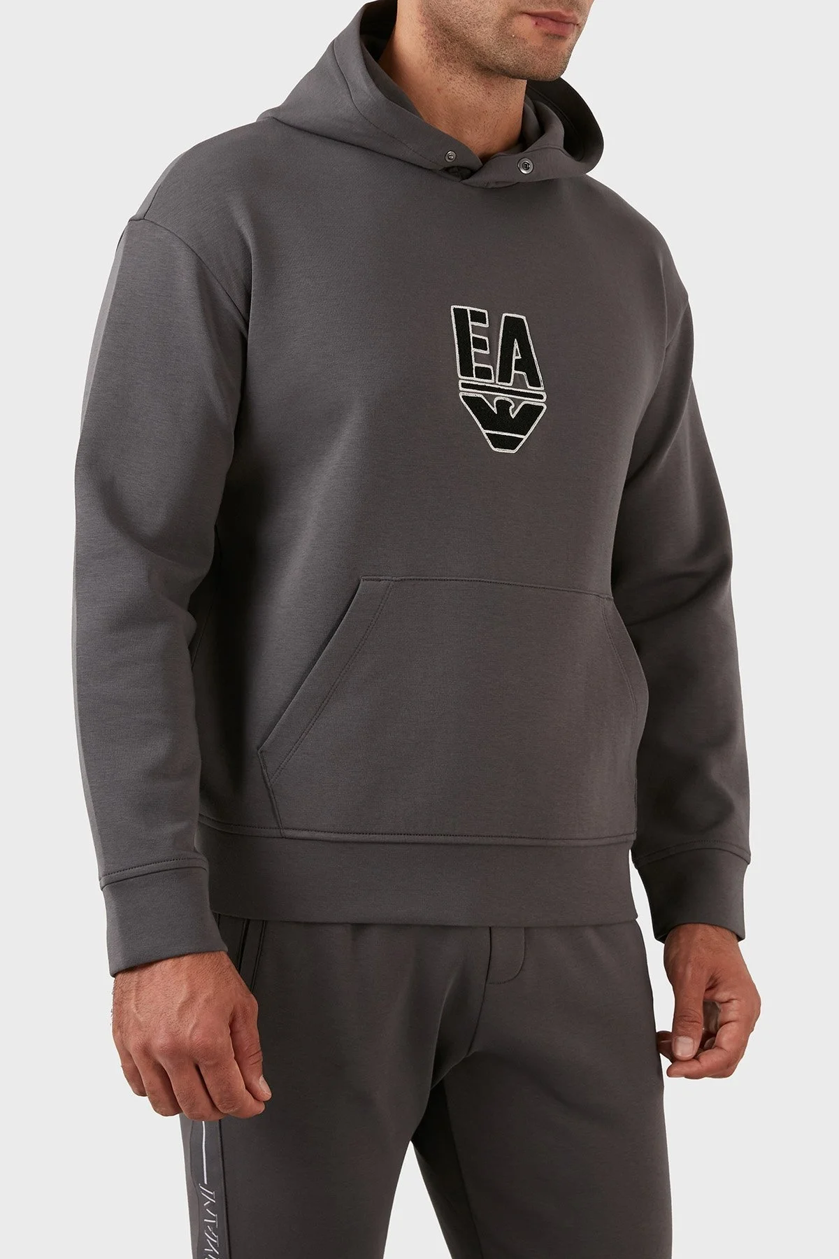Emporio Armani Pamuklu Regular Fit Kapüşonlu Erkek Sweat 6L1MC4 1JHSZ 0651 GRİ - 3