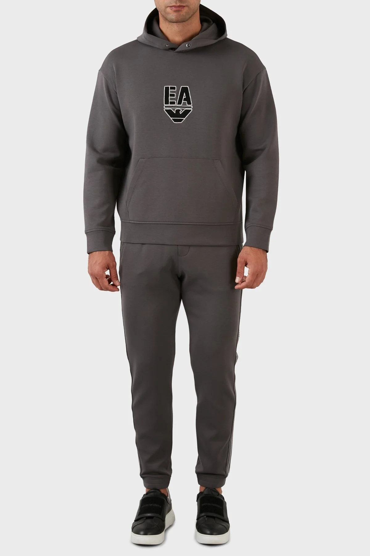 Emporio Armani Pamuklu Regular Fit Kapüşonlu Erkek Sweat 6L1MC4 1JHSZ 0651 GRİ - 5
