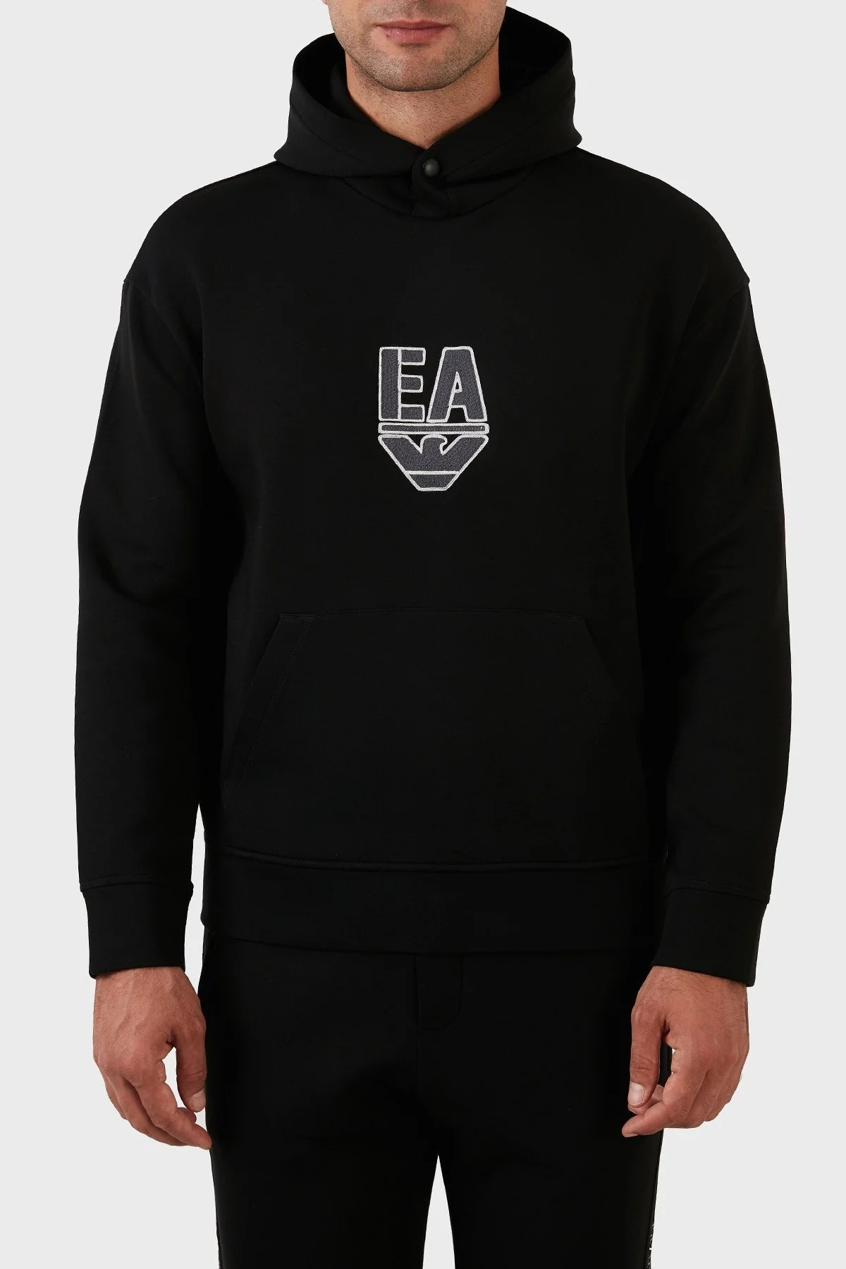 Emporio Armani Pamuklu Regular Fit Kapüşonlu Erkek Sweat 6L1MC4 1JHSZ 0999 SİYAH - 1