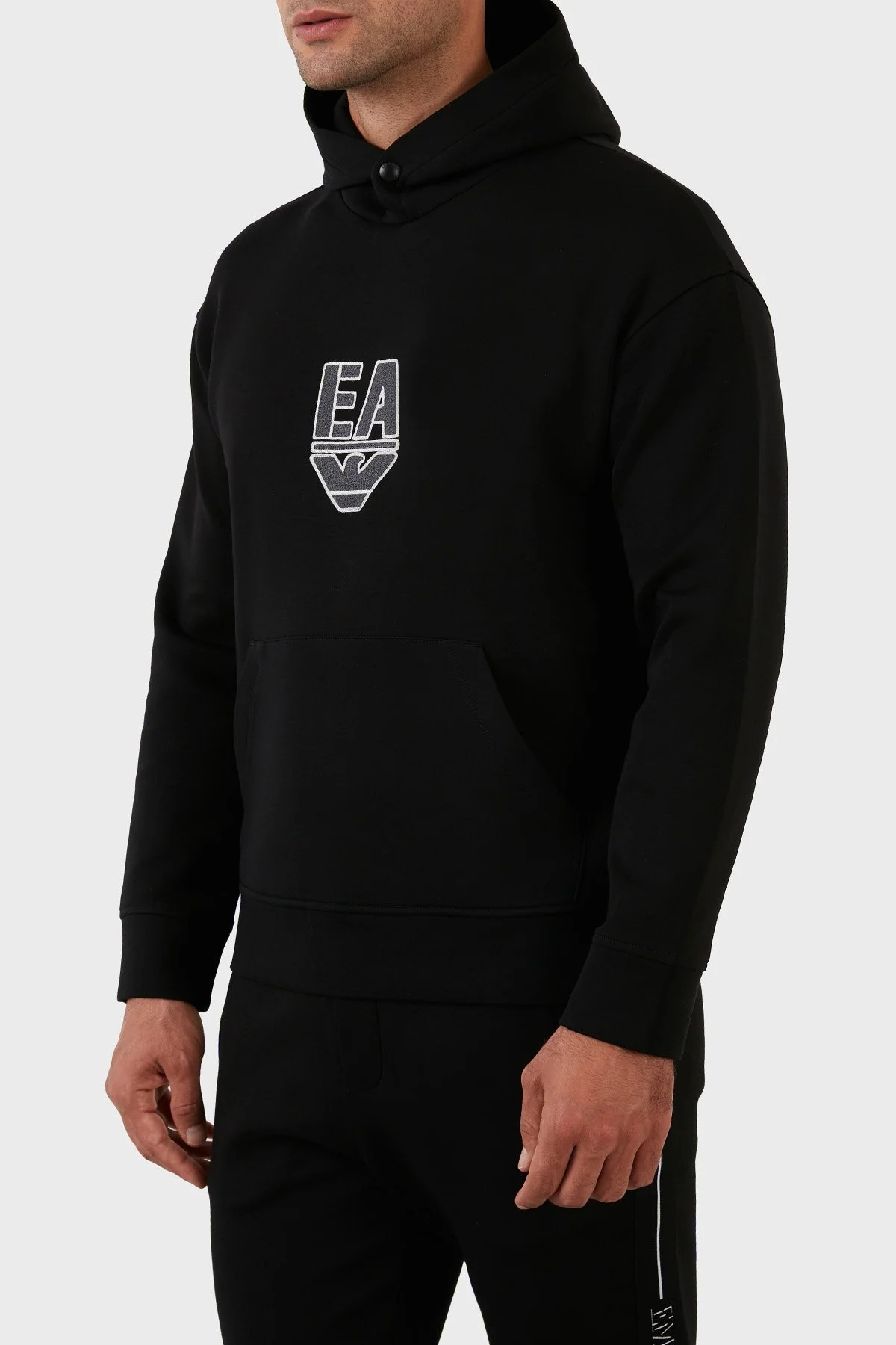 Emporio Armani Pamuklu Regular Fit Kapüşonlu Erkek Sweat 6L1MC4 1JHSZ 0999 SİYAH - 2