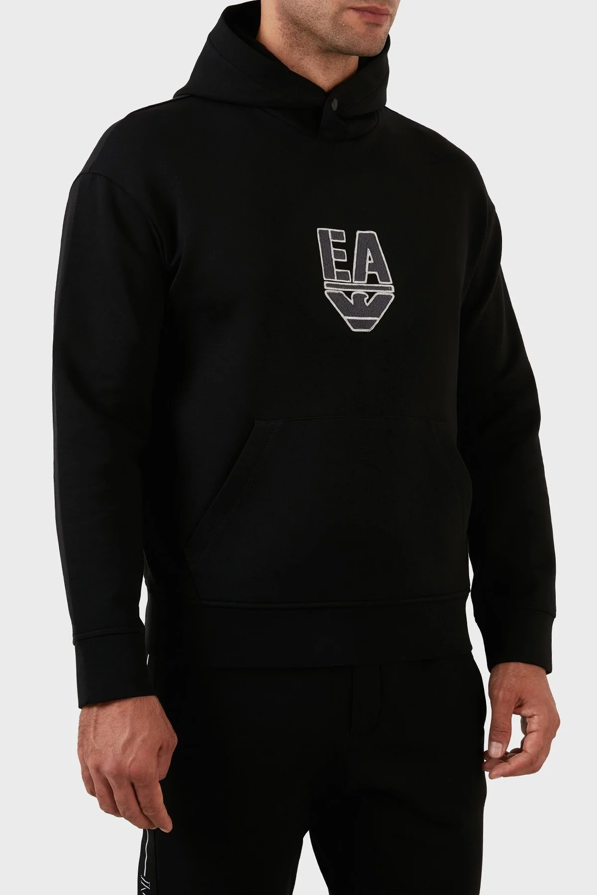 Emporio Armani Pamuklu Regular Fit Kapüşonlu Erkek Sweat 6L1MC4 1JHSZ 0999 SİYAH - 3
