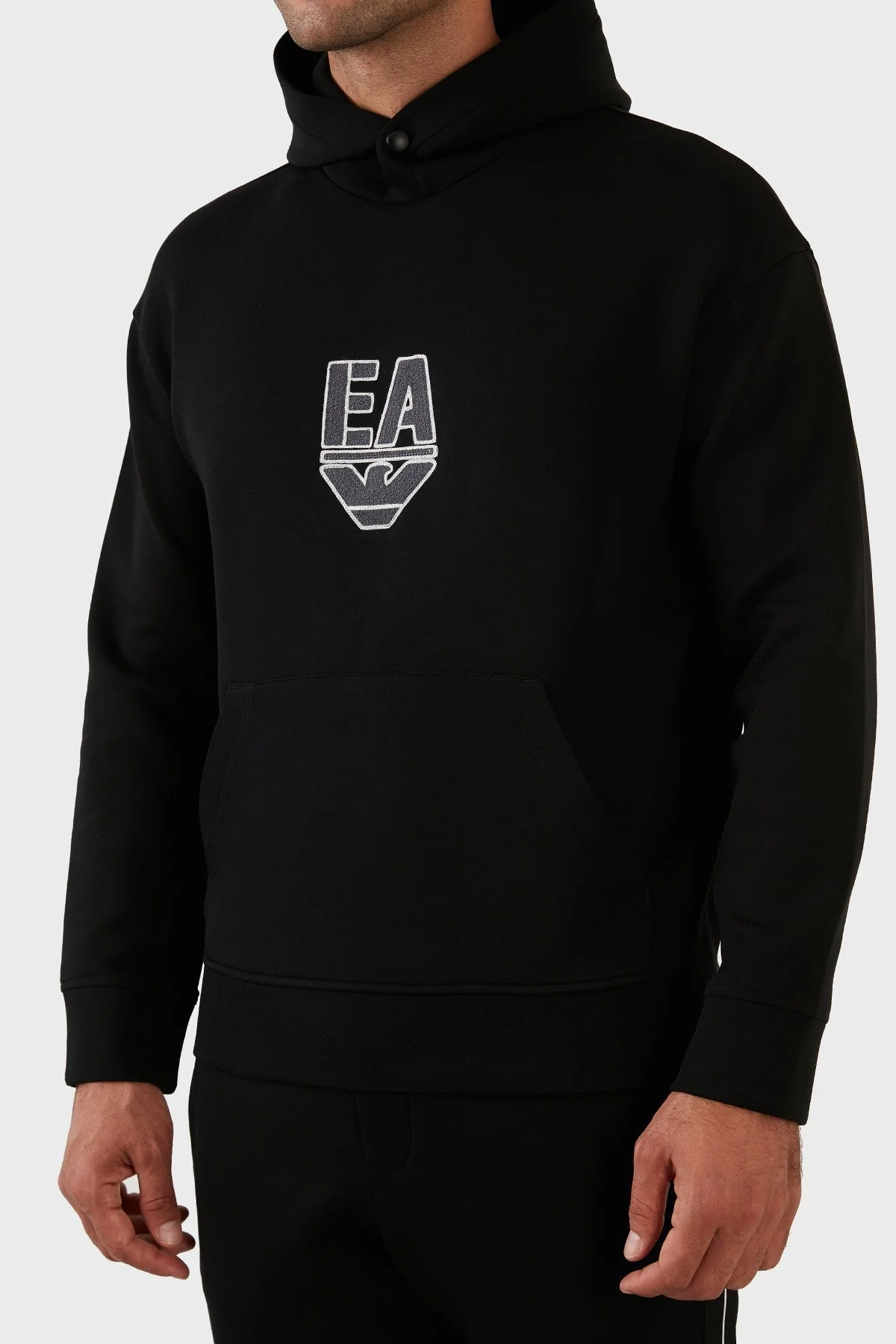 Emporio Armani Pamuklu Regular Fit Kapüşonlu Erkek Sweat 6L1MC4 1JHSZ 0999 SİYAH - 4