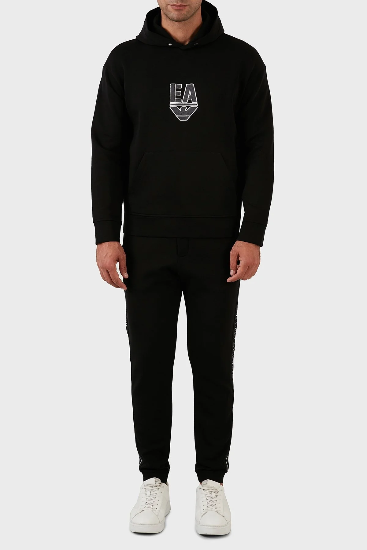 Emporio Armani Pamuklu Regular Fit Kapüşonlu Erkek Sweat 6L1MC4 1JHSZ 0999 SİYAH - 5