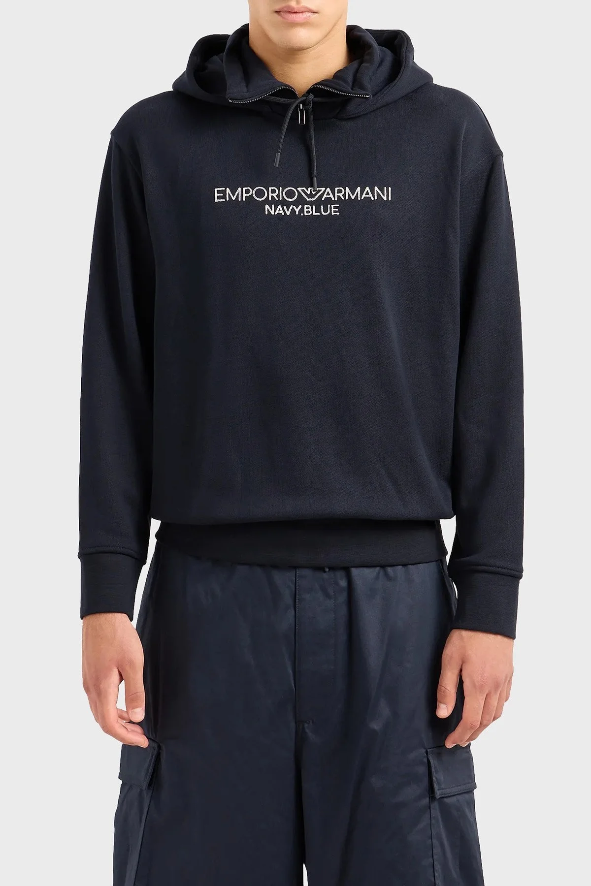 Emporio Armani Pamuklu Regular Fit Kapüşonlu Erkek Sweat 6R1MF6 1JWPZ 0920 LACİVERT - 6