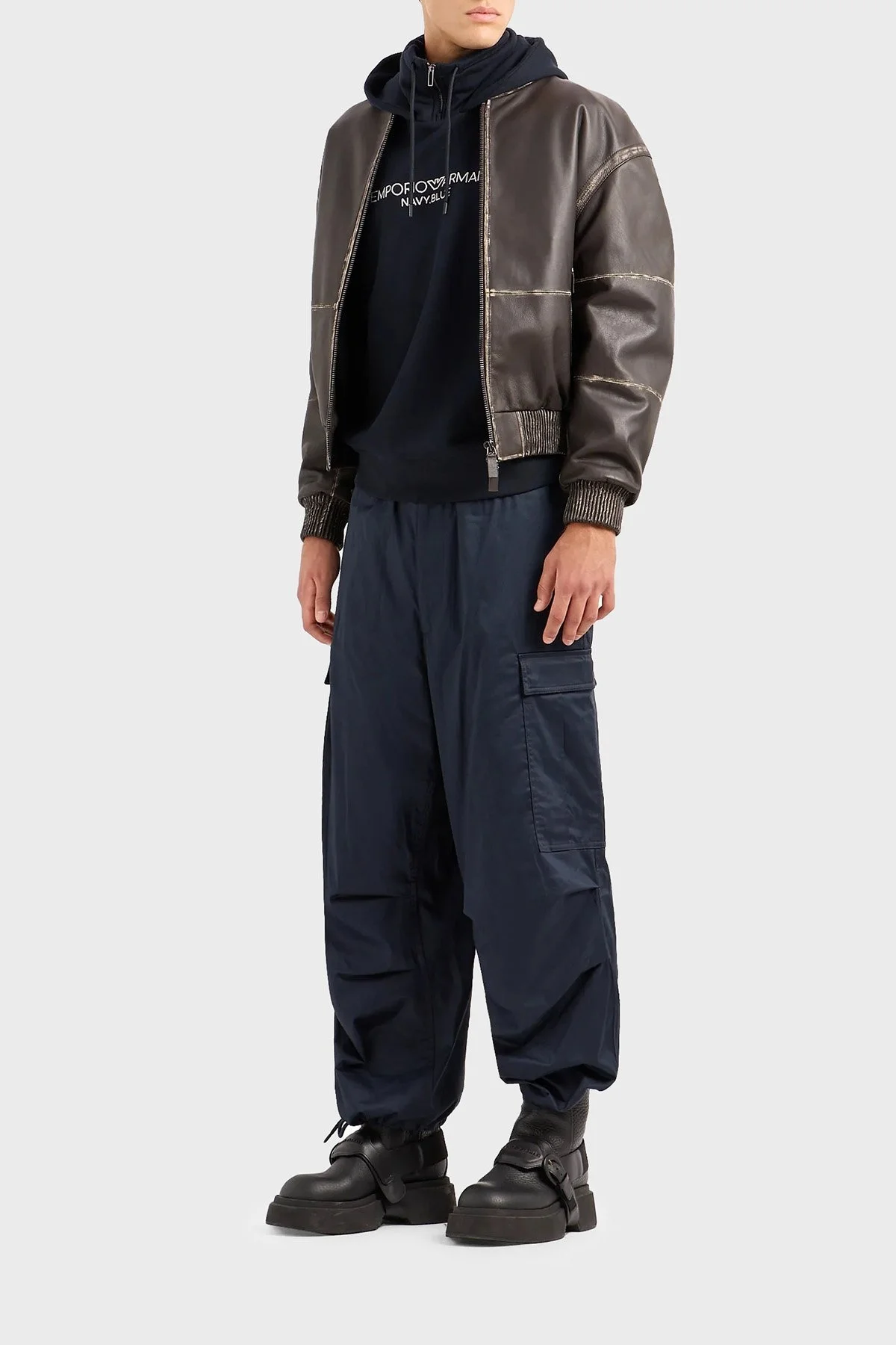 Emporio Armani Pamuklu Regular Fit Kapüşonlu Erkek Sweat 6R1MF6 1JWPZ 0920 LACİVERT - 7