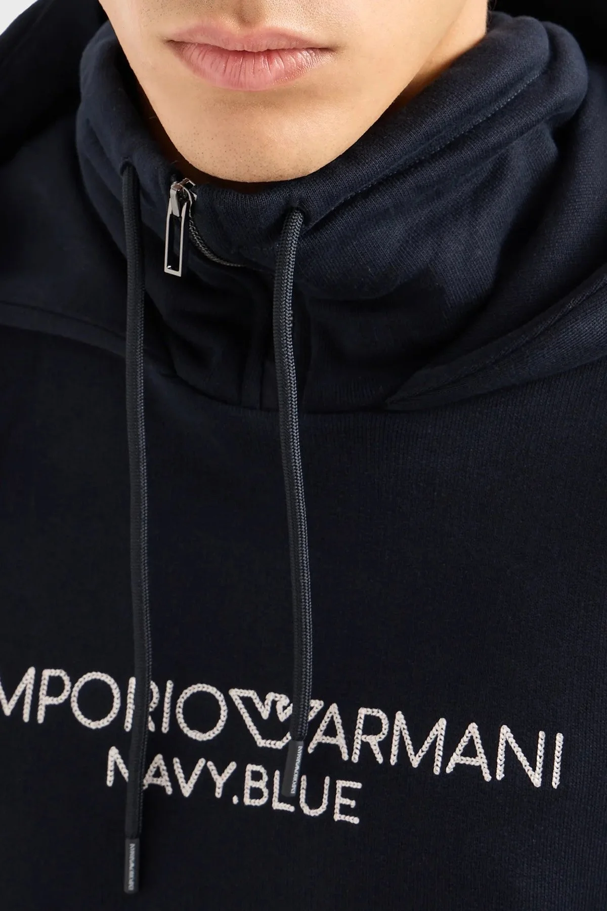 Emporio Armani Pamuklu Regular Fit Kapüşonlu Erkek Sweat 6R1MF6 1JWPZ 0920 LACİVERT - 9