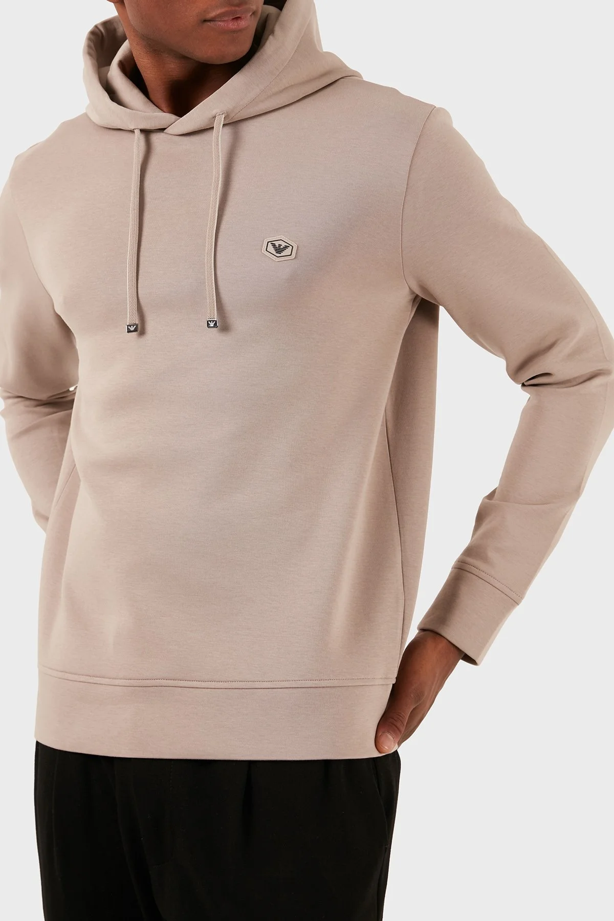 Emporio Armani Pamuklu Regular Fit Kapüşonlu Erkek Sweat 8N1MD0 1JHSZ 0650 BEJ - 8