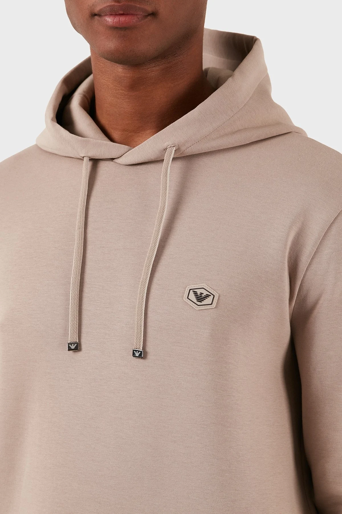 Emporio Armani Pamuklu Regular Fit Kapüşonlu Erkek Sweat 8N1MD0 1JHSZ 0650 BEJ - 10