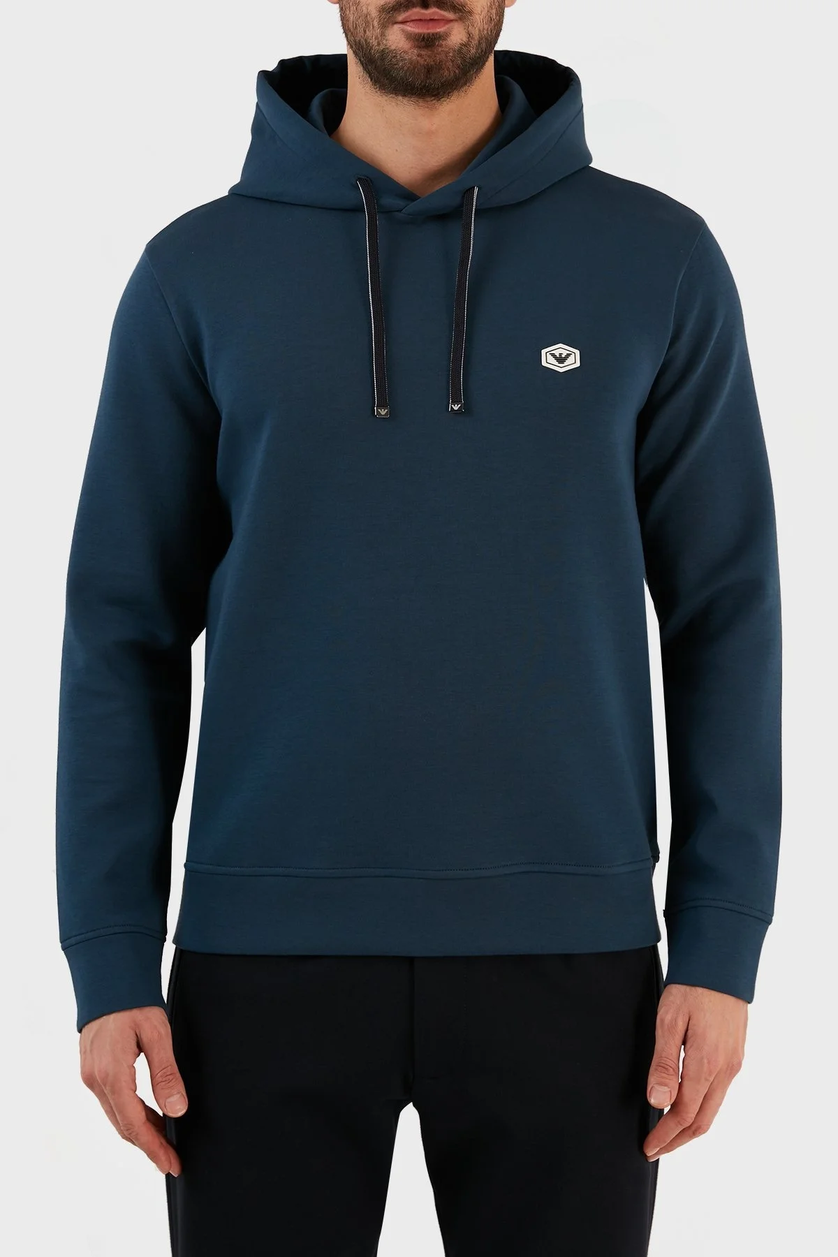 Emporio Armani Pamuklu Regular Fit Kapüşonlu Erkek Sweat 8N1MD0 1JHSZ 0790 PETROL - 1