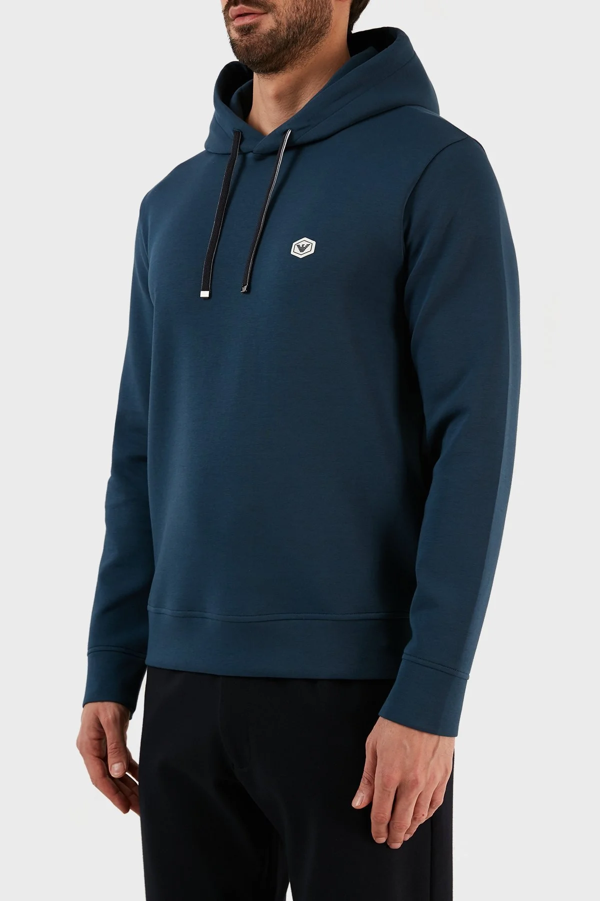 Emporio Armani Pamuklu Regular Fit Kapüşonlu Erkek Sweat 8N1MD0 1JHSZ 0790 PETROL - 2