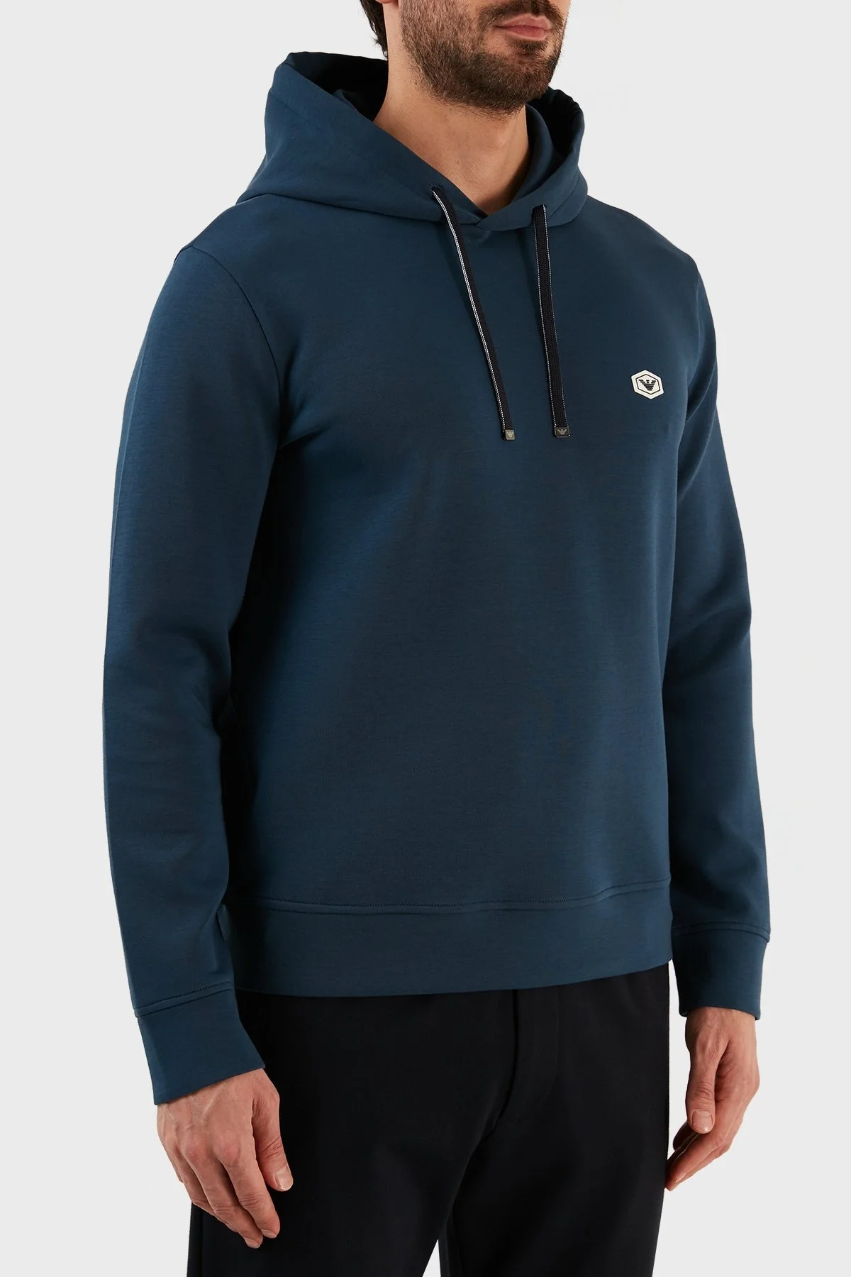 Emporio Armani Pamuklu Regular Fit Kapüşonlu Erkek Sweat 8N1MD0 1JHSZ 0790 PETROL - 3