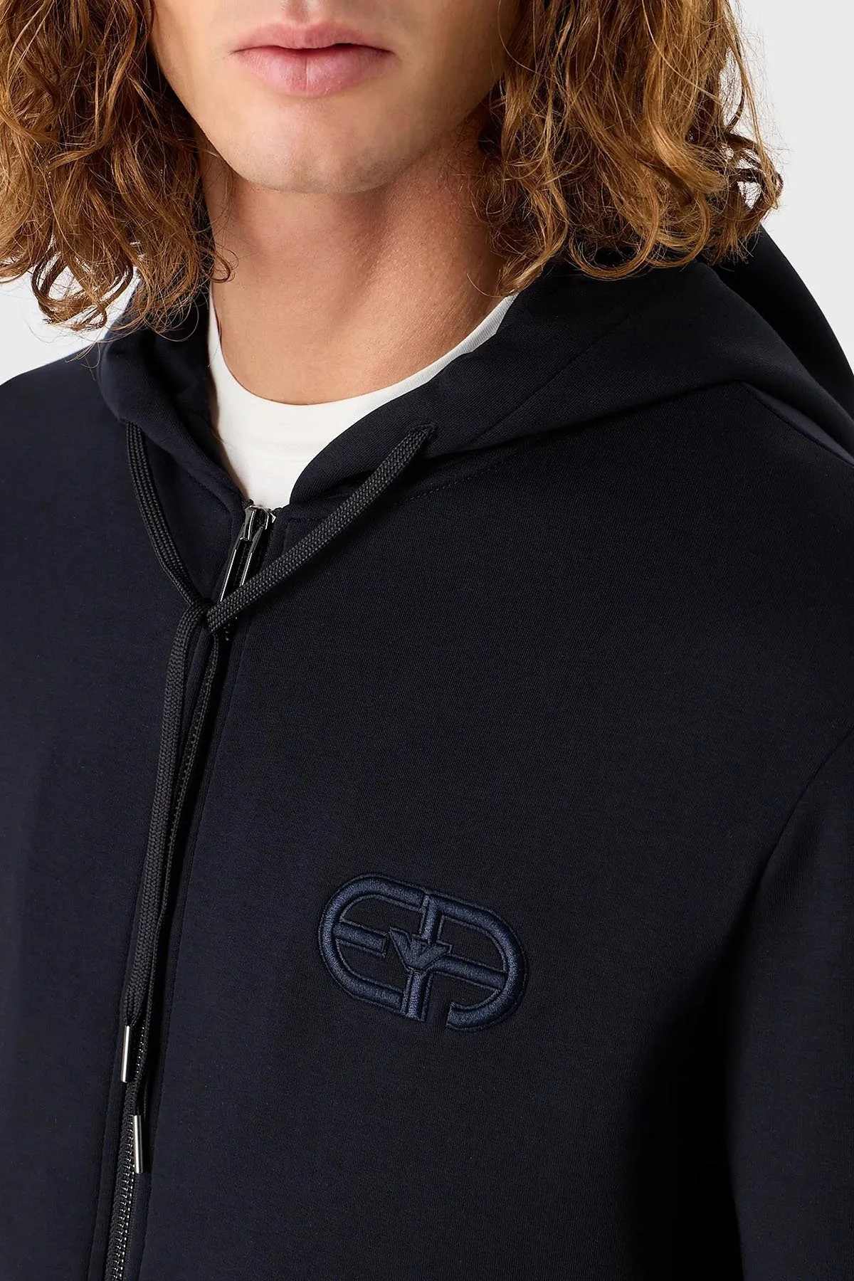 Emporio Armani Pamuklu Regular Fit Kapüşonlu Erkek Sweat 8N1ML6 1JHSZ 0920 LACİVERT - 4