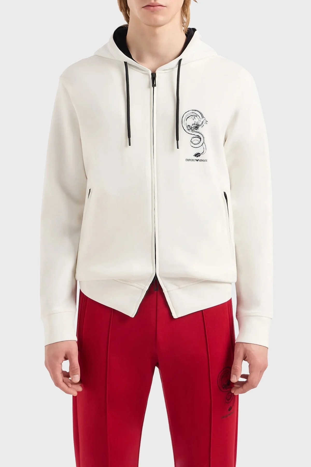 Emporio Armani Pamuklu Regular Fit Kapüşonlu Erkek Sweat EM000001 AF10013 U0003 BEYAZ - 1