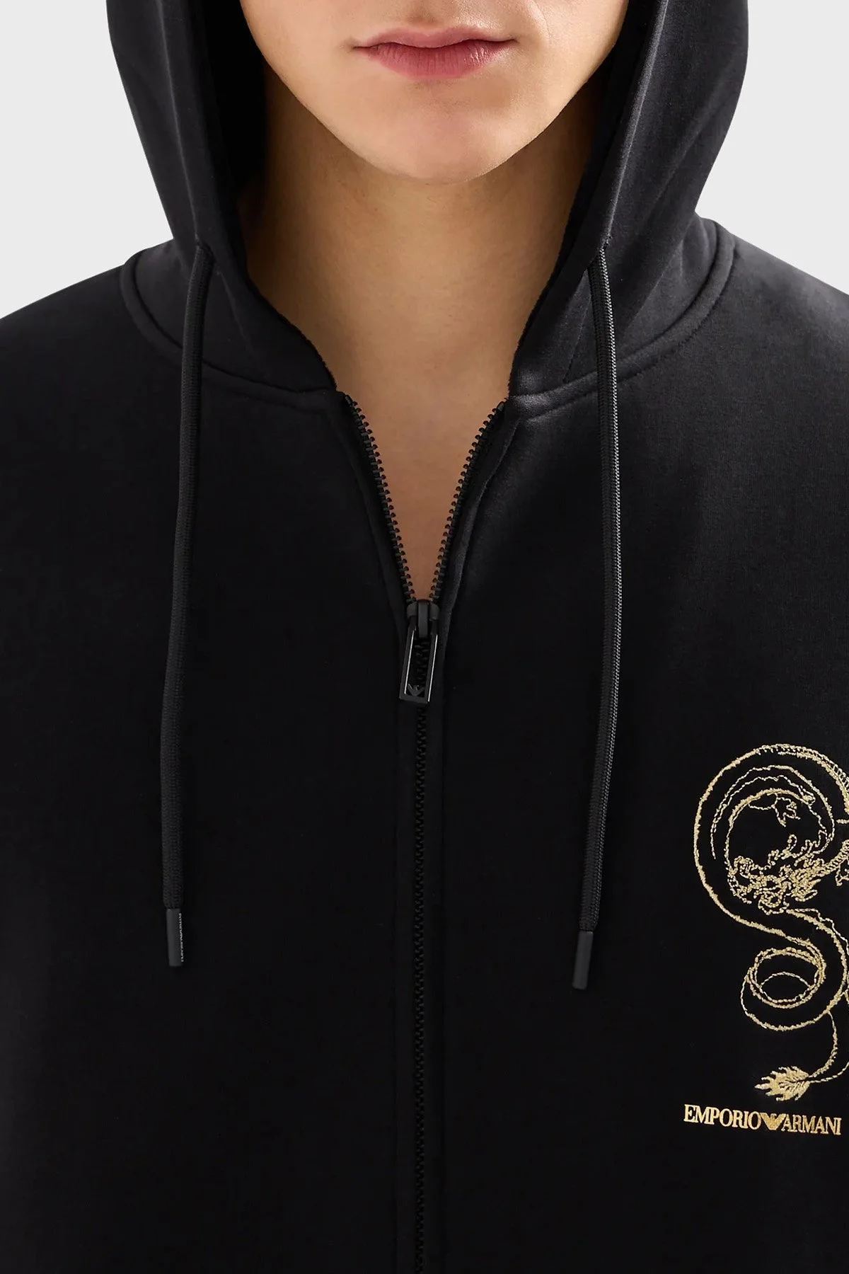 Emporio Armani Pamuklu Regular Fit Kapüşonlu Erkek Sweat EM000001 AF10013 U8133 SİYAH - 4