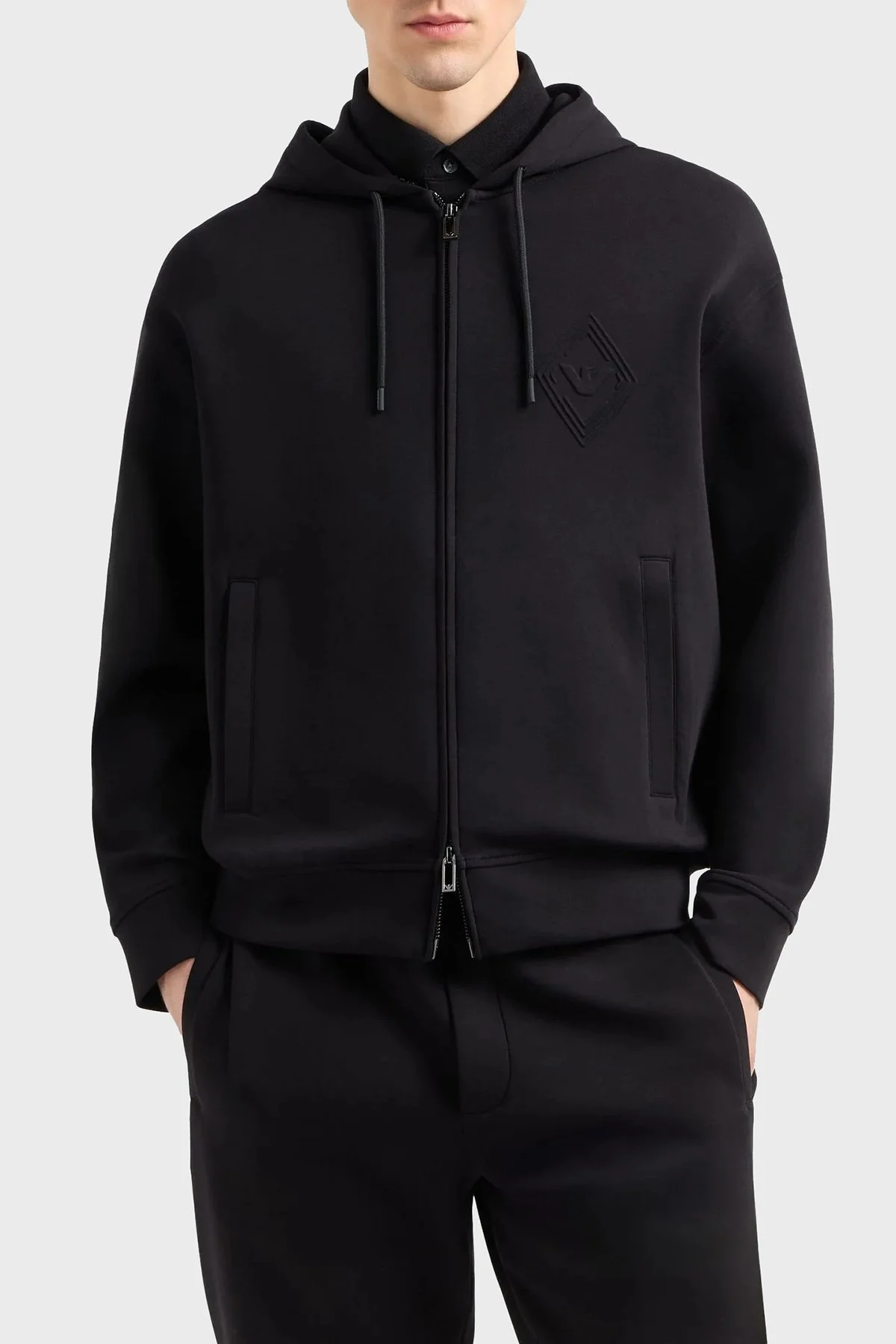 Emporio Armani Pamuklu Regular Fit Kapüşonlu Fermuarlı Erkek Sweat EM001122 AF10013 UC001 SİYAH - 6