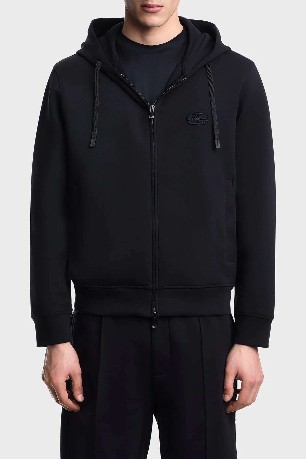 Emporio Armani Pamuklu Regular Fit Kapüşonlu Fermuarlı Erkek Sweat EM004538 AF10013 UB118 Lacivert - 1