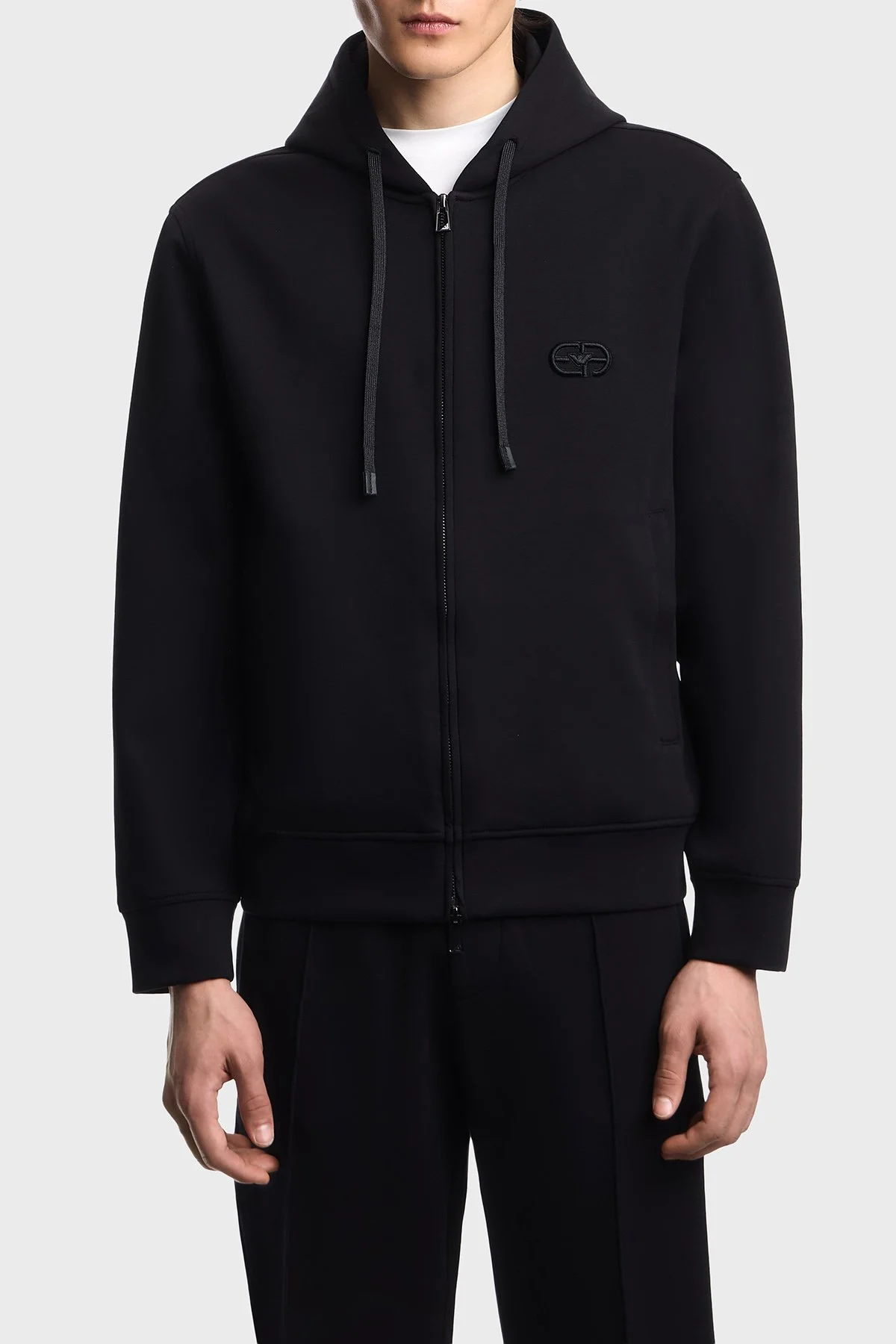 Emporio Armani Pamuklu Regular Fit Kapüşonlu Fermuarlı Erkek Sweat EM004538 AF10013 UC001 Siyah - 1