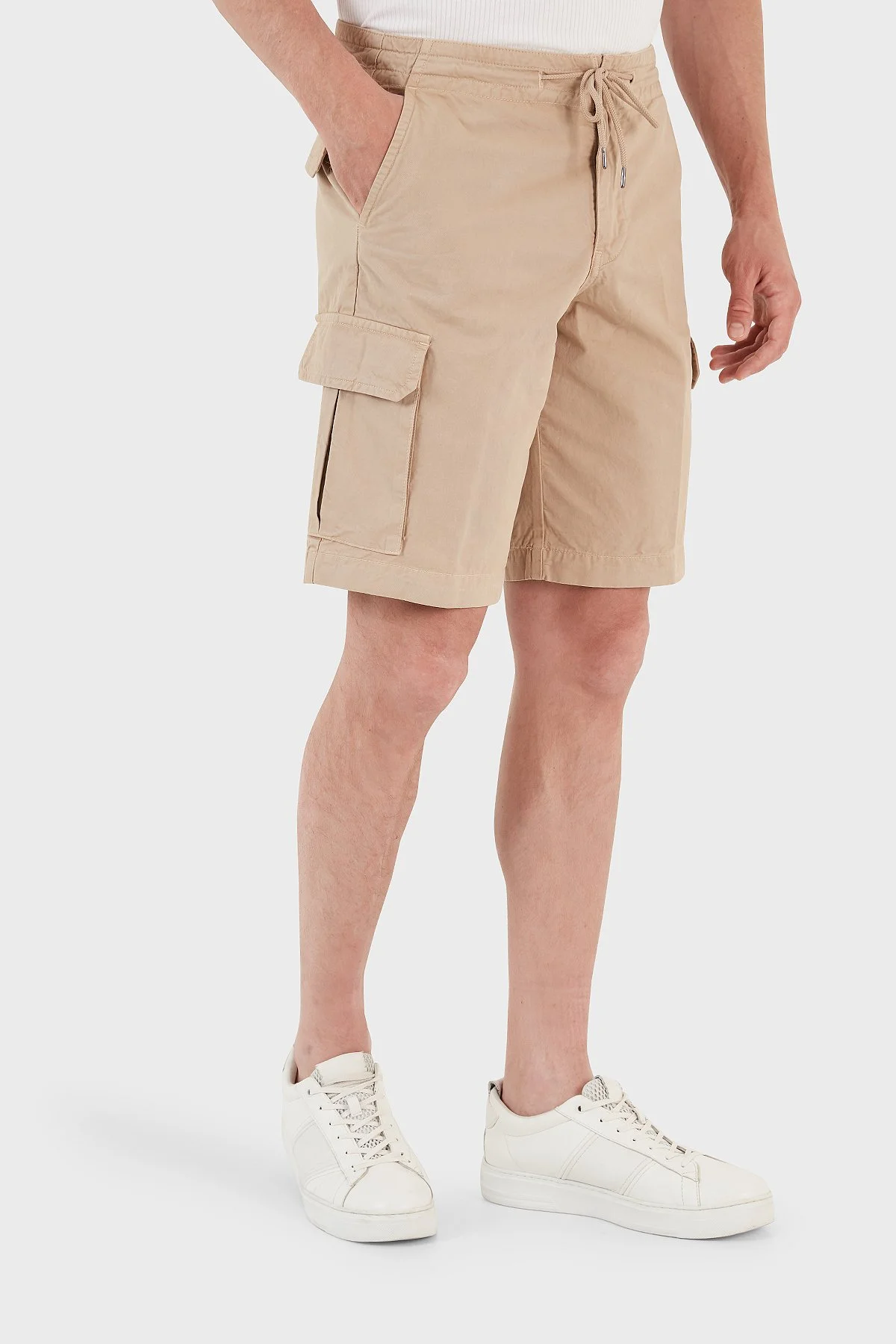 Emporio Armani Pamuklu Regular Fit Kargo Erkek Short 211835 3R471 00051 BEJ - 4