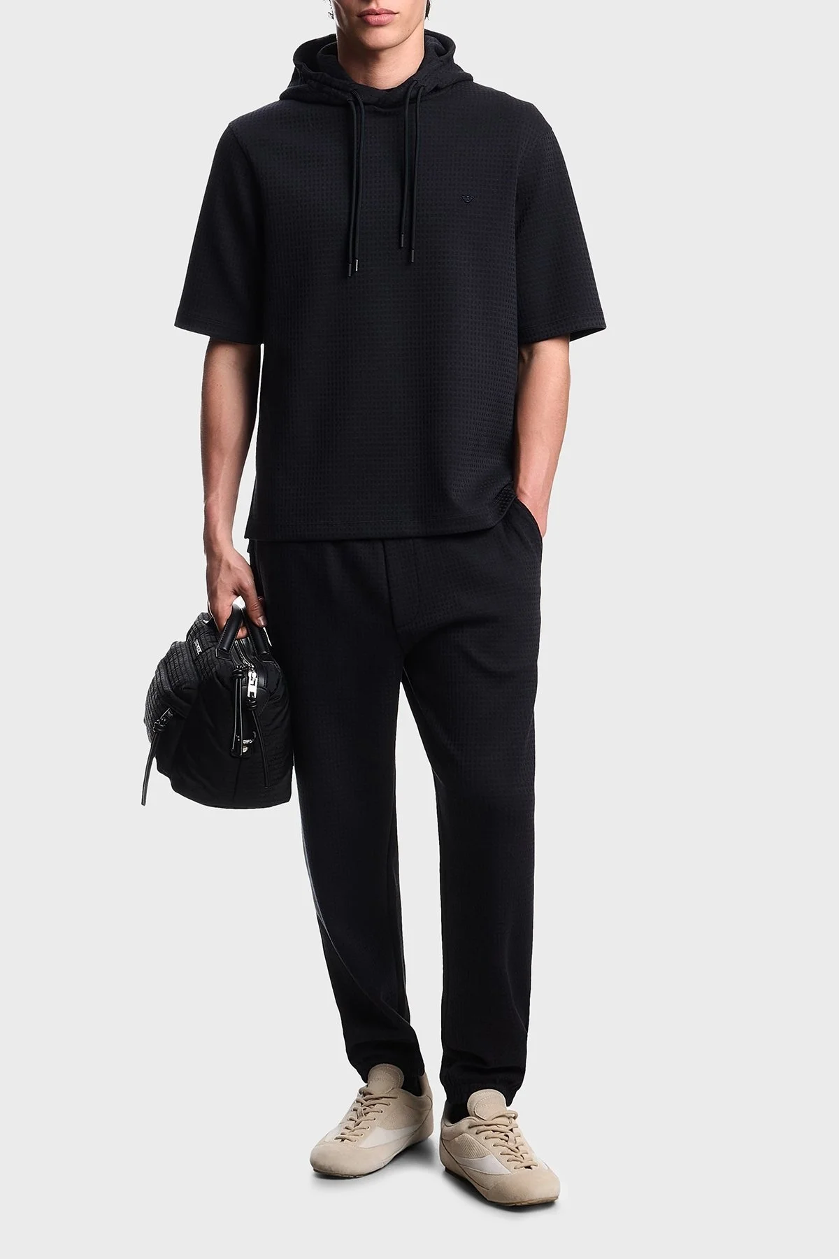 Emporio Armani Pamuklu Regular Fit Lastikli Bel Lastikli Paça Erkek Pantolon EM003443 AF13700 FB297 SİYAH - 1