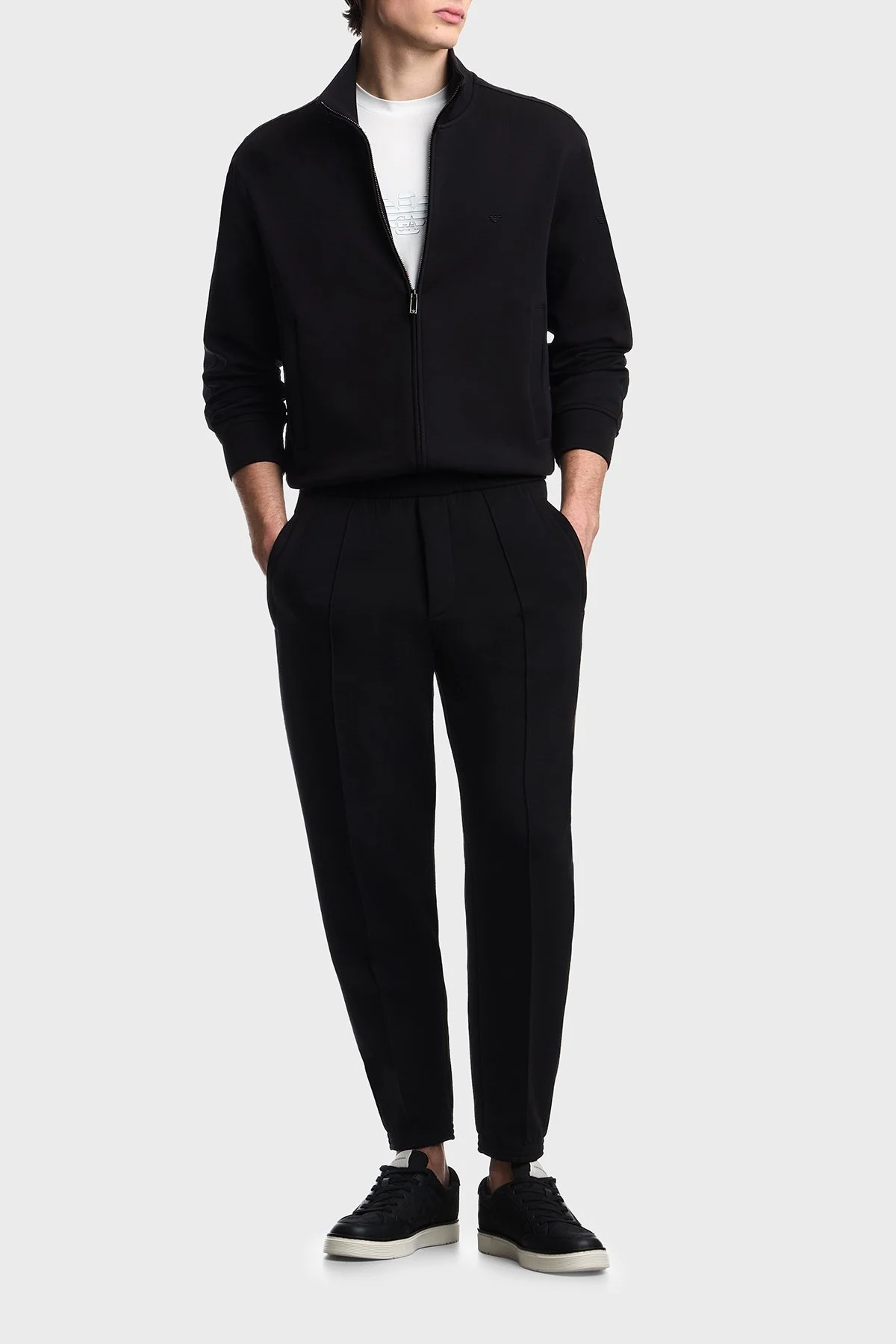 Emporio Armani Pamuklu Regular Fit Logo Detaylı Dik Yaka Erkek Sweat EM005222 AF10013 UC001 SİYAH - 2