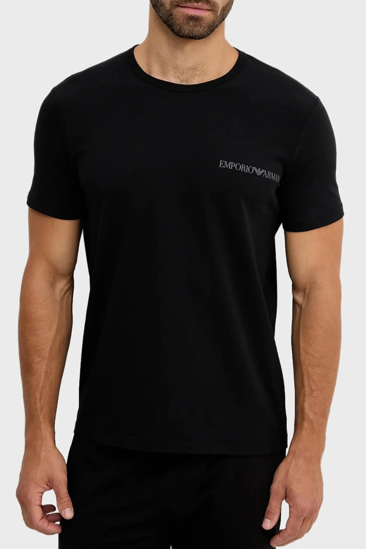 Emporio Armani Pamuklu Regular Fit Logolu 2 Pack Erkek T Shirt EM000391 AF16115 MC005 SİYAH - 2