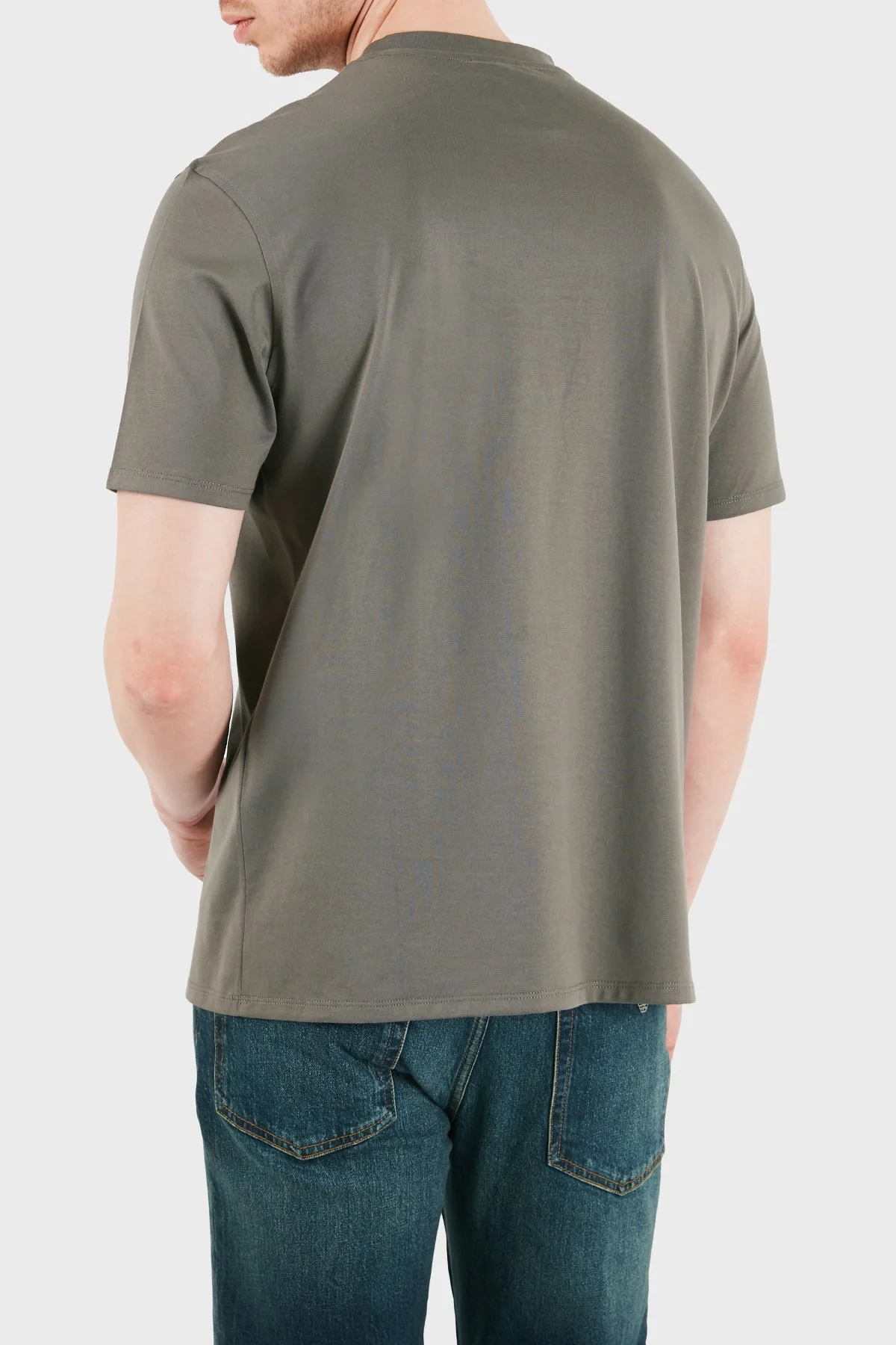 Emporio Armani Pamuklu Regular Fit Logolu Bisiklet Yaka Erkek T Shirt EM004583 AF13669 M8360 HAKİ - 3