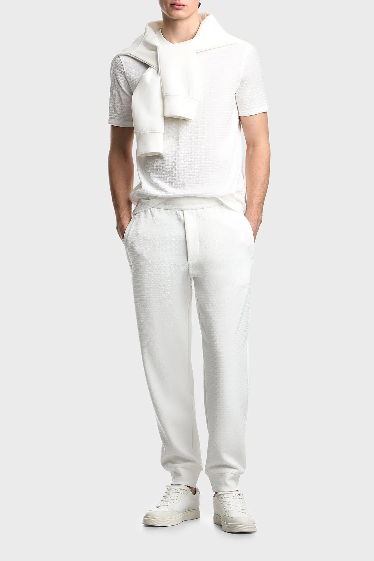 Emporio Armani Pamuklu Regular Fit Logolu Bisiklet Yaka Erkek T Shirt EM004594 AF10762 F0185 BEYAZ - 2