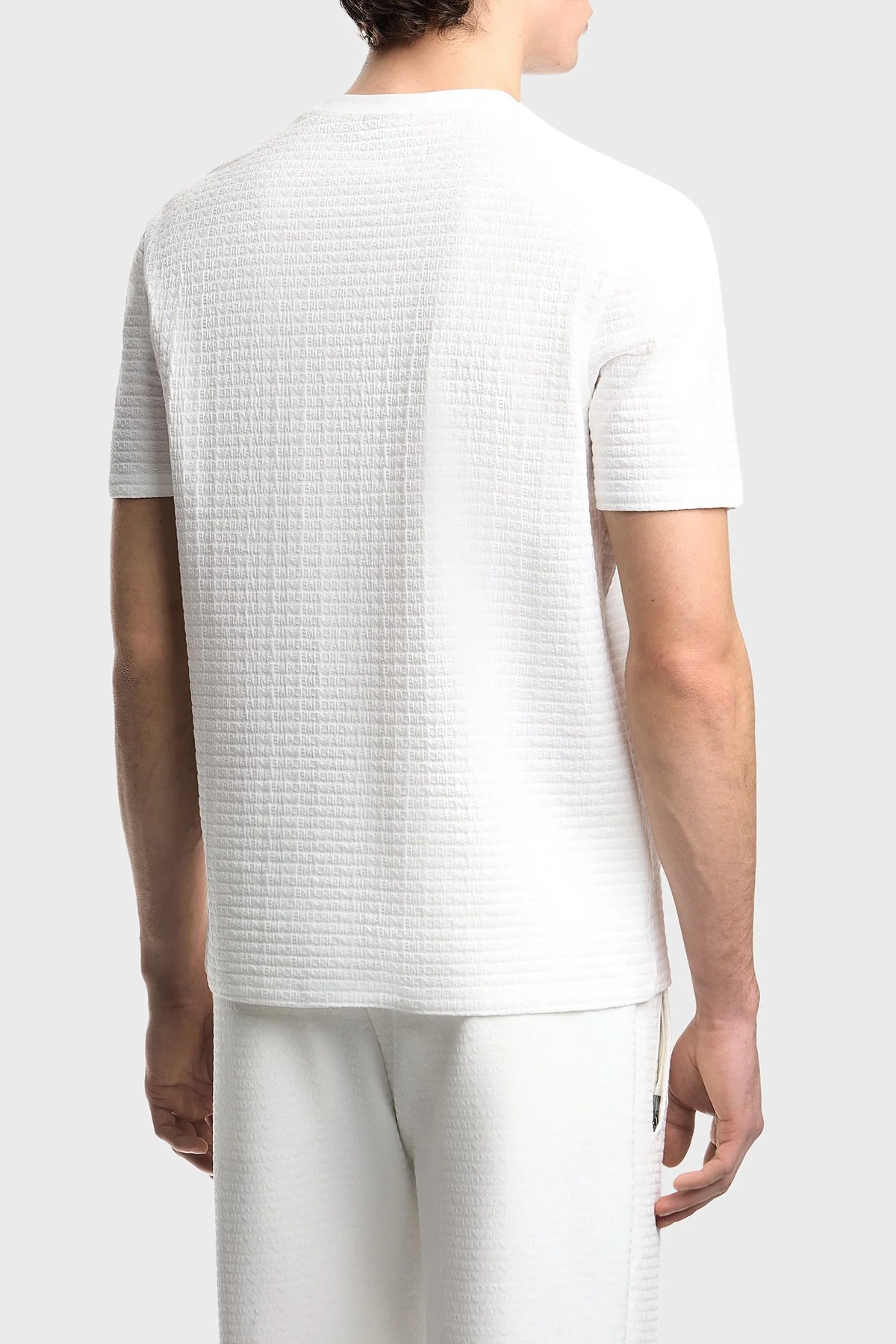 Emporio Armani Pamuklu Regular Fit Logolu Bisiklet Yaka Erkek T Shirt EM004594 AF10762 F0185 BEYAZ - 3