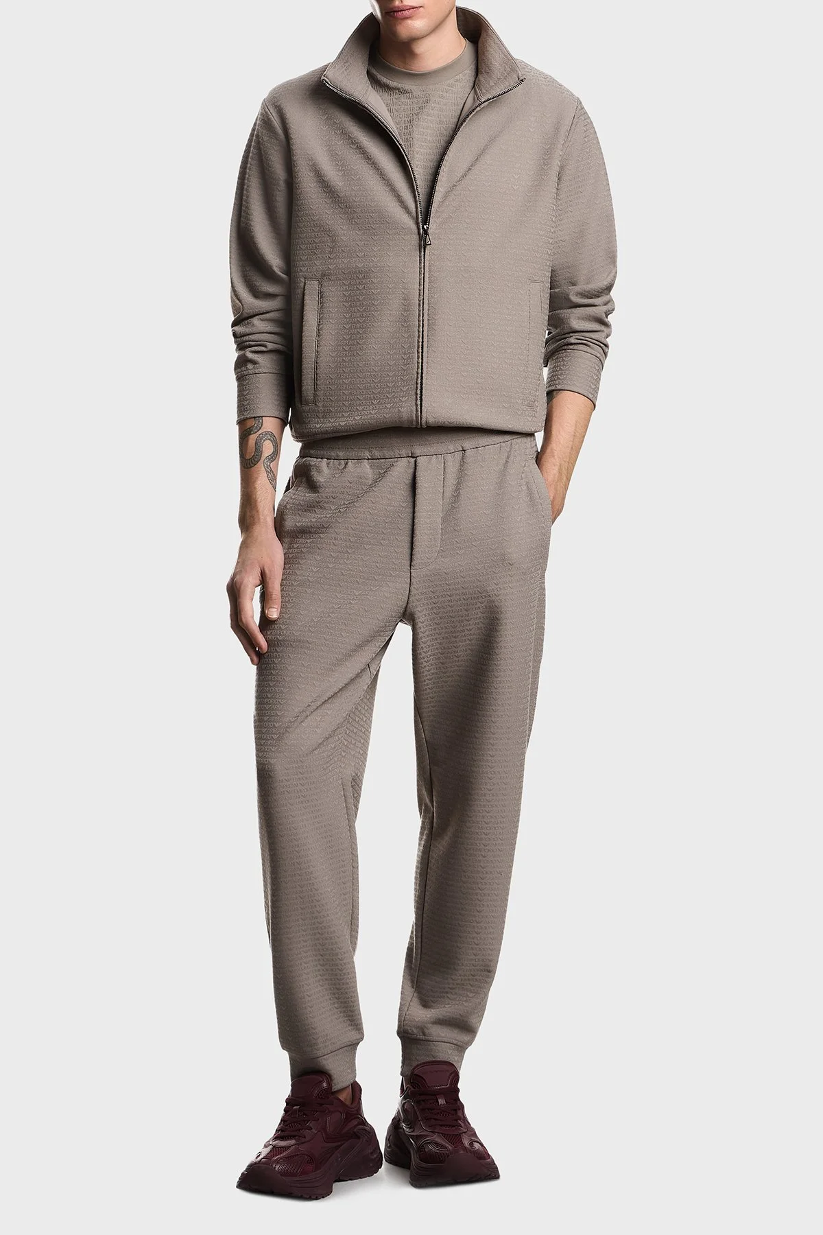 Emporio Armani Pamuklu Regular Fit Logolu Bisiklet Yaka Erkek T Shirt EM004594 AF10762 F8219 GRİ - 2