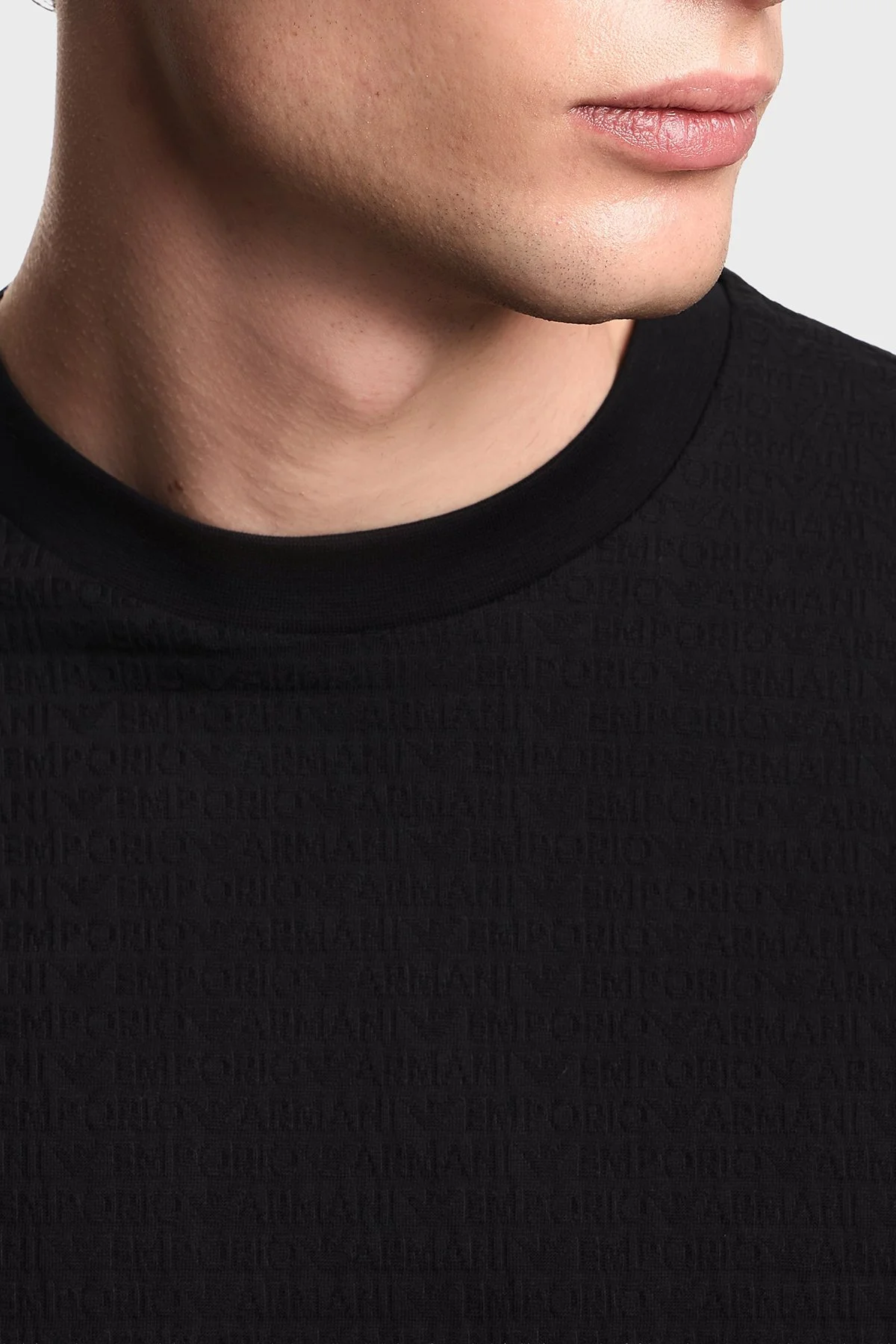 Emporio Armani Pamuklu Regular Fit Logolu Bisiklet Yaka Erkek T Shirt EM004594 AF10762 FC293 SİYAH - 4