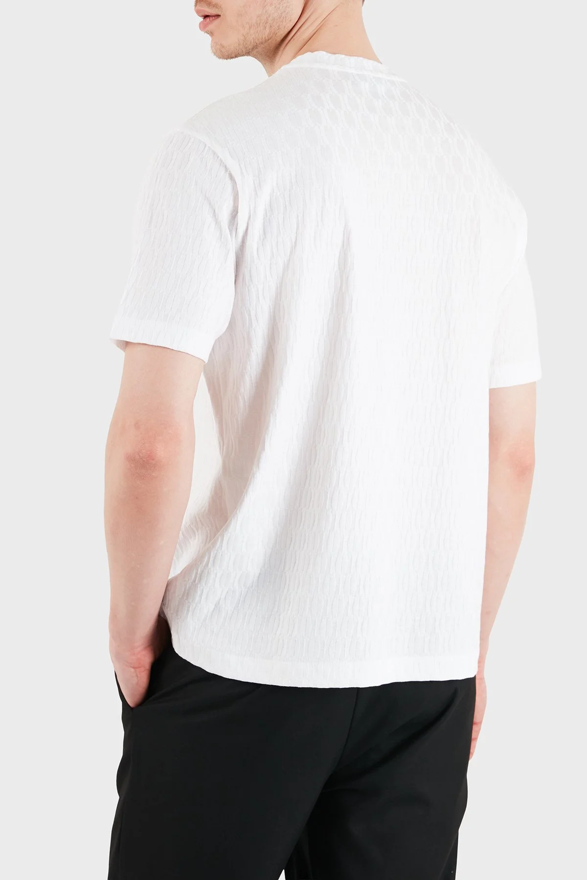 Emporio Armani Pamuklu Regular Fit Logolu Bisiklet Yaka Erkek T Shirt EM005699 AF25298 U0002 BEYAZ - 3