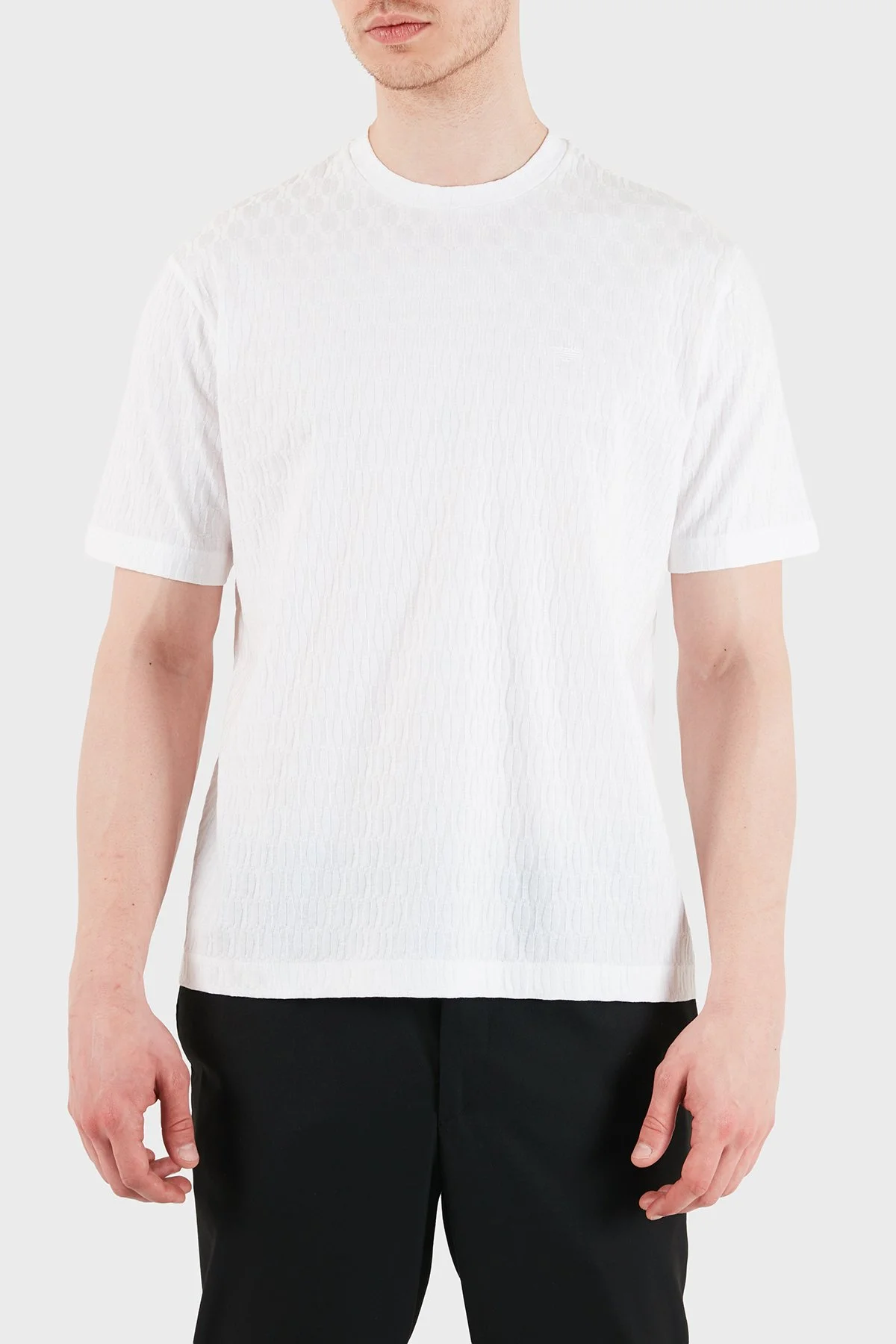 Emporio Armani Pamuklu Regular Fit Logolu Bisiklet Yaka Erkek T Shirt EM005699 AF25298 U0002 BEYAZ - 5