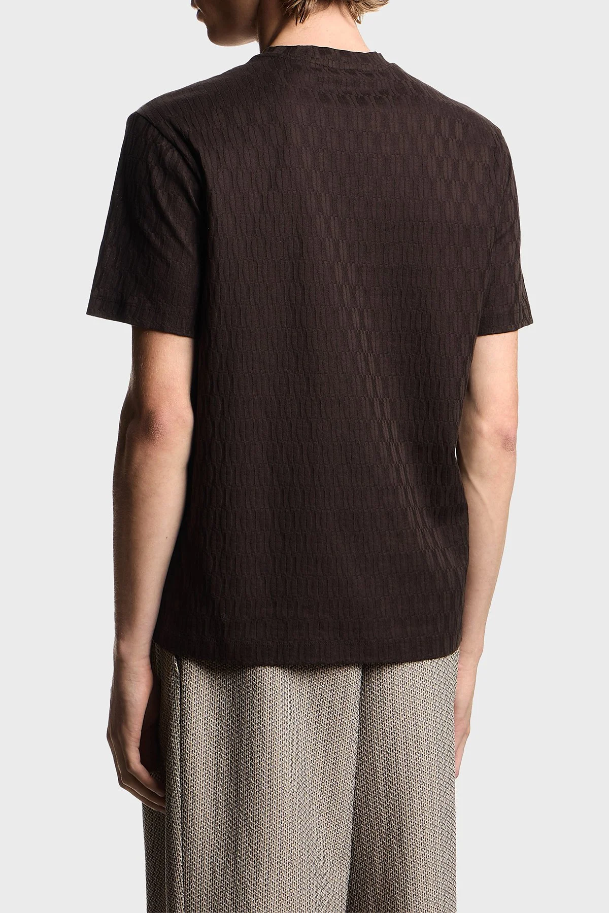 Emporio Armani Pamuklu Regular Fit Logolu Bisiklet Yaka Erkek T Shirt EM005699 AF25298 U6139 KOYU KAHVE - 3