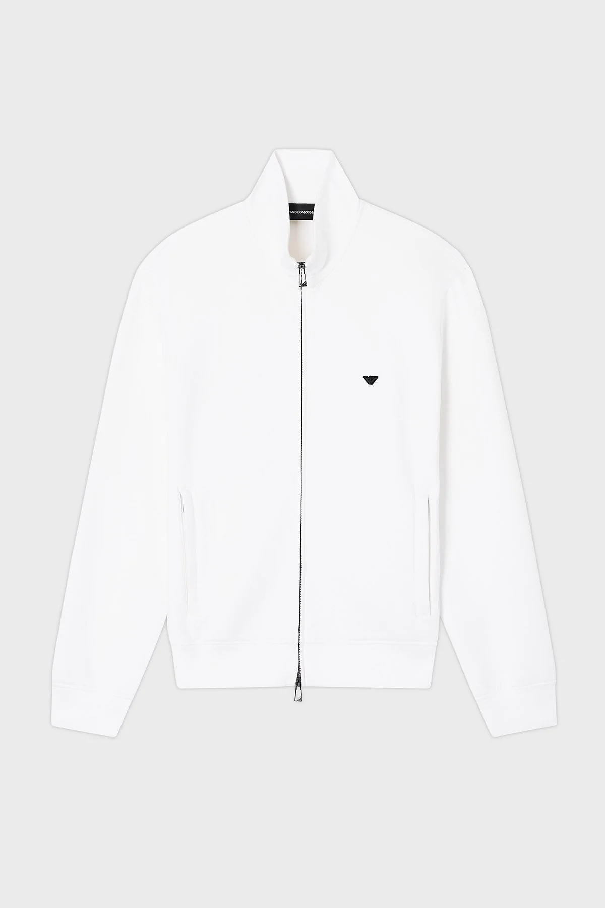 Emporio Armani Pamuklu Regular Fit Logolu Dik Yaka Fermuarlı Erkek Sweat EM004536 AF10013 U0003 BEYAZ - 5